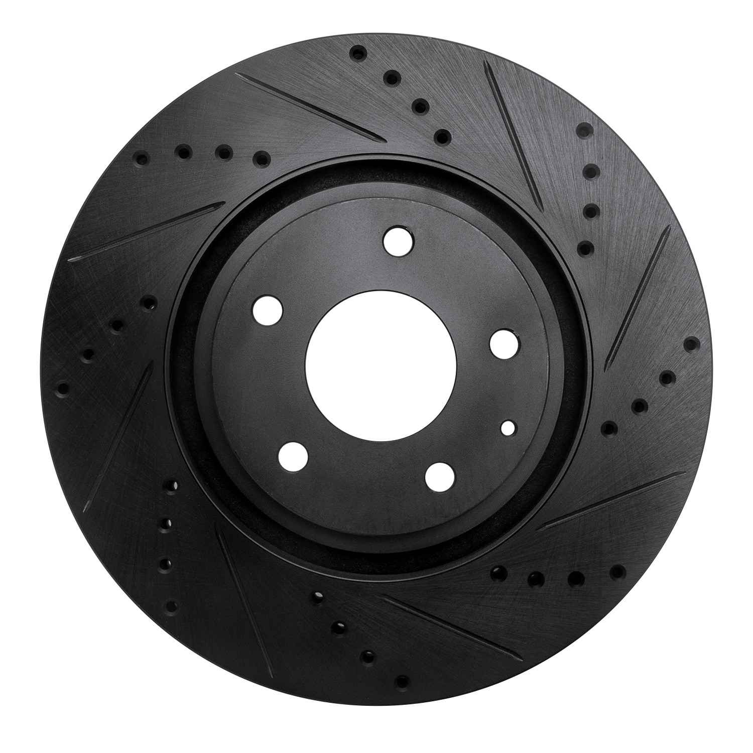 R1 Concepts 16-25 Mazda CX-5 Front Right Drilled & Slotted Black Brake Rotor