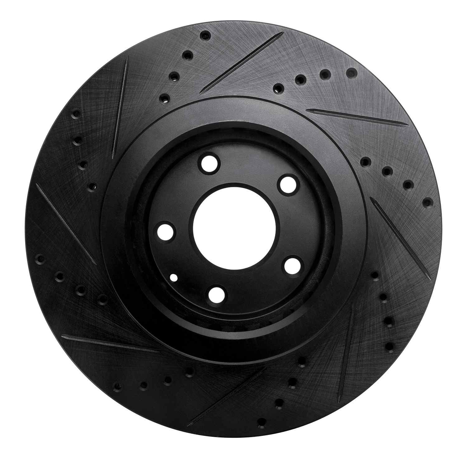 R1 Concepts 16-25 Mazda CX-5 Front Right Drilled & Slotted Black Brake Rotor - Image 2