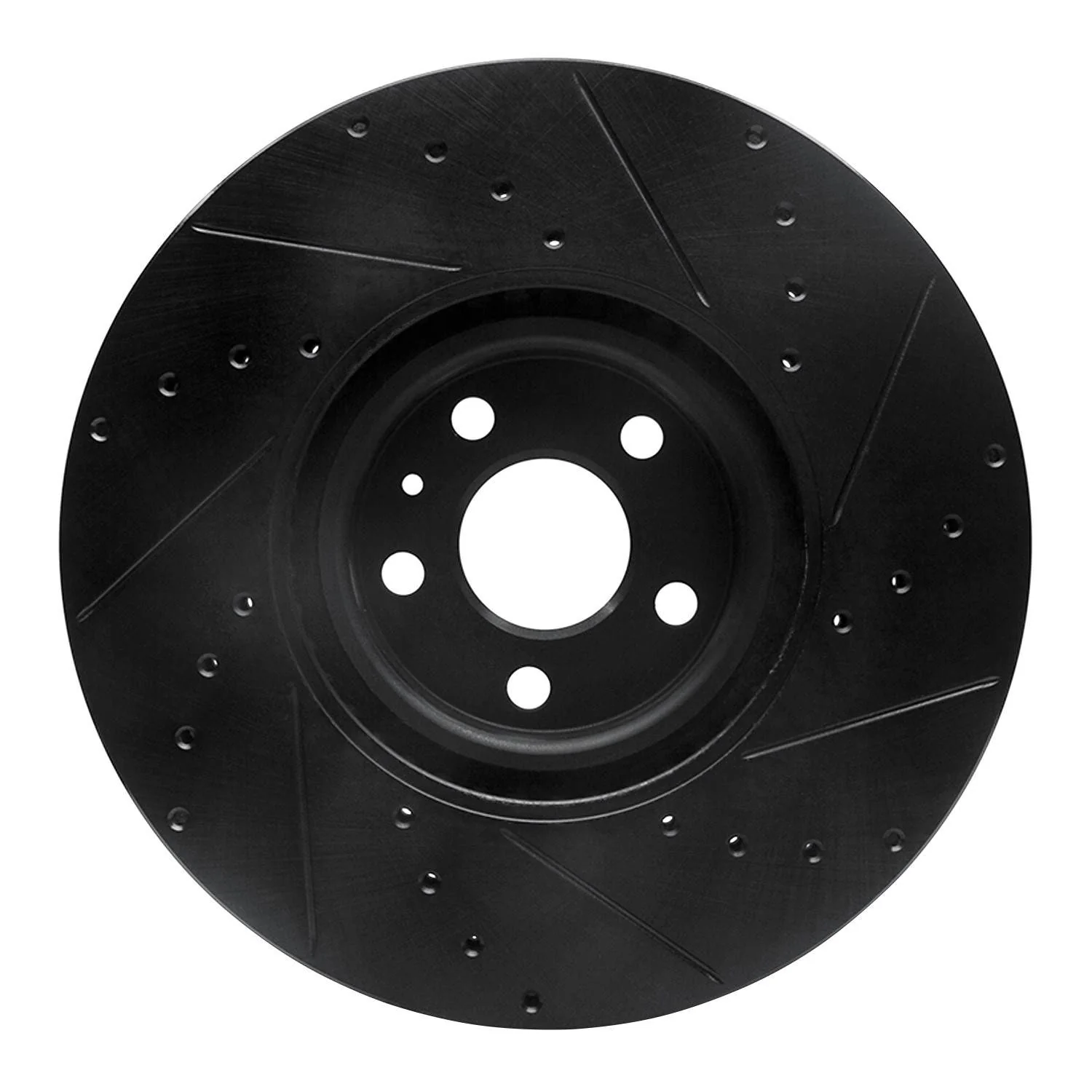 R1 Concepts 16-26 Polestar Polestar 2 Front Left Drilled & Slotted Black Brake Rotor - Image 2