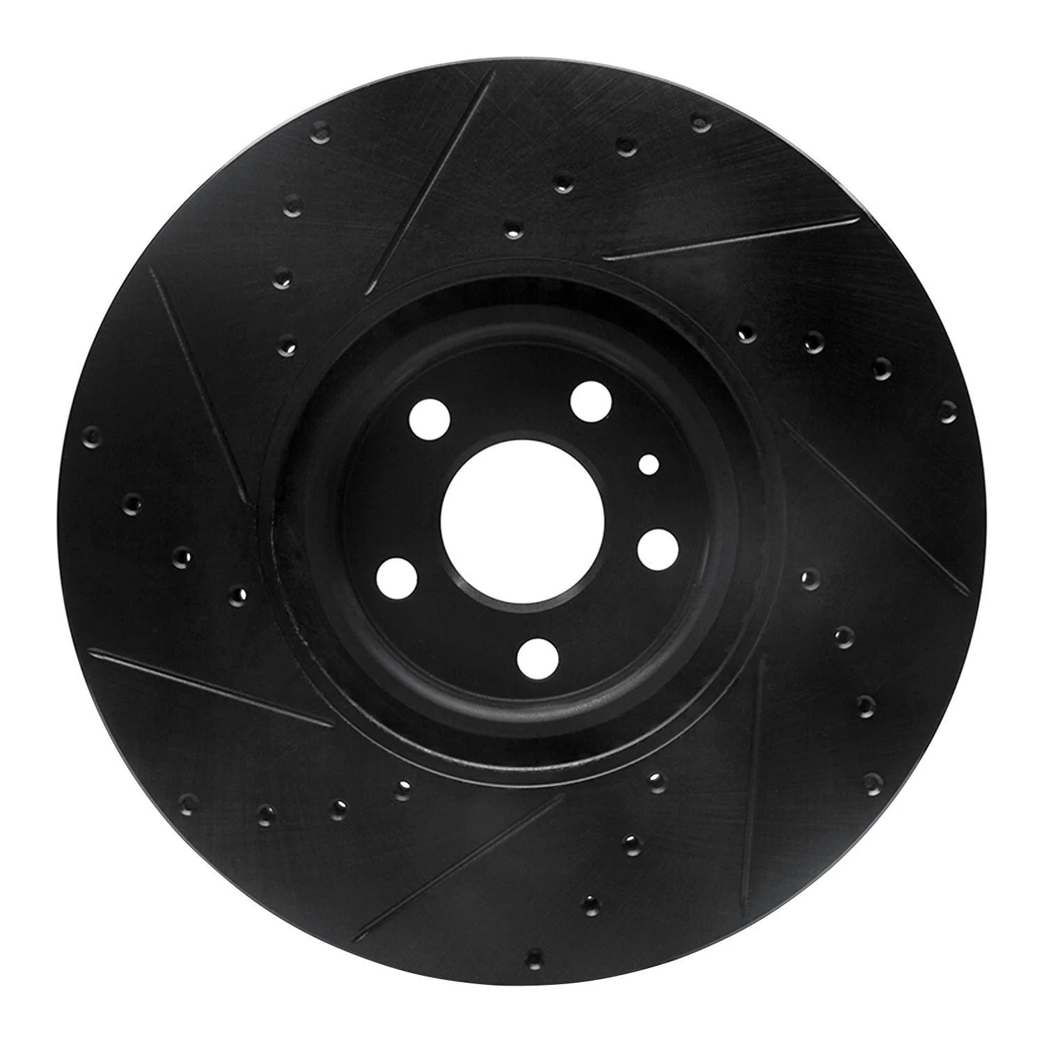 R1 Concepts 16-26 Polestar Polestar 2 Front Right Drilled & Slotted Black Brake Rotor - Image 2
