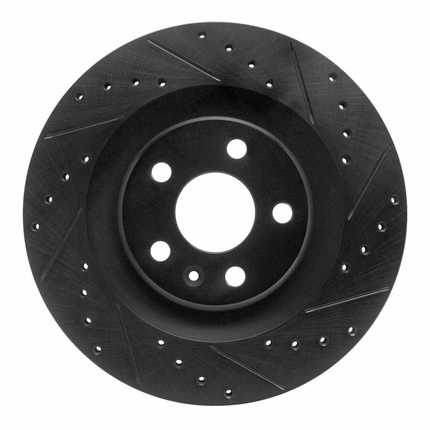 R1 Concepts 16-26 Volvo S60 Rear Right Drilled & Slotted Black Brake Rotor