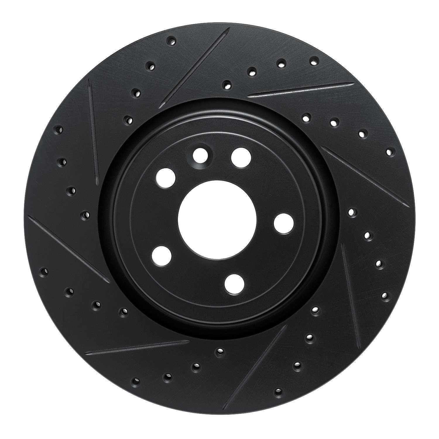 R1 Concepts 17-19 Jaguar F-Pace Front Left Drilled & Slotted Black Brake Rotor