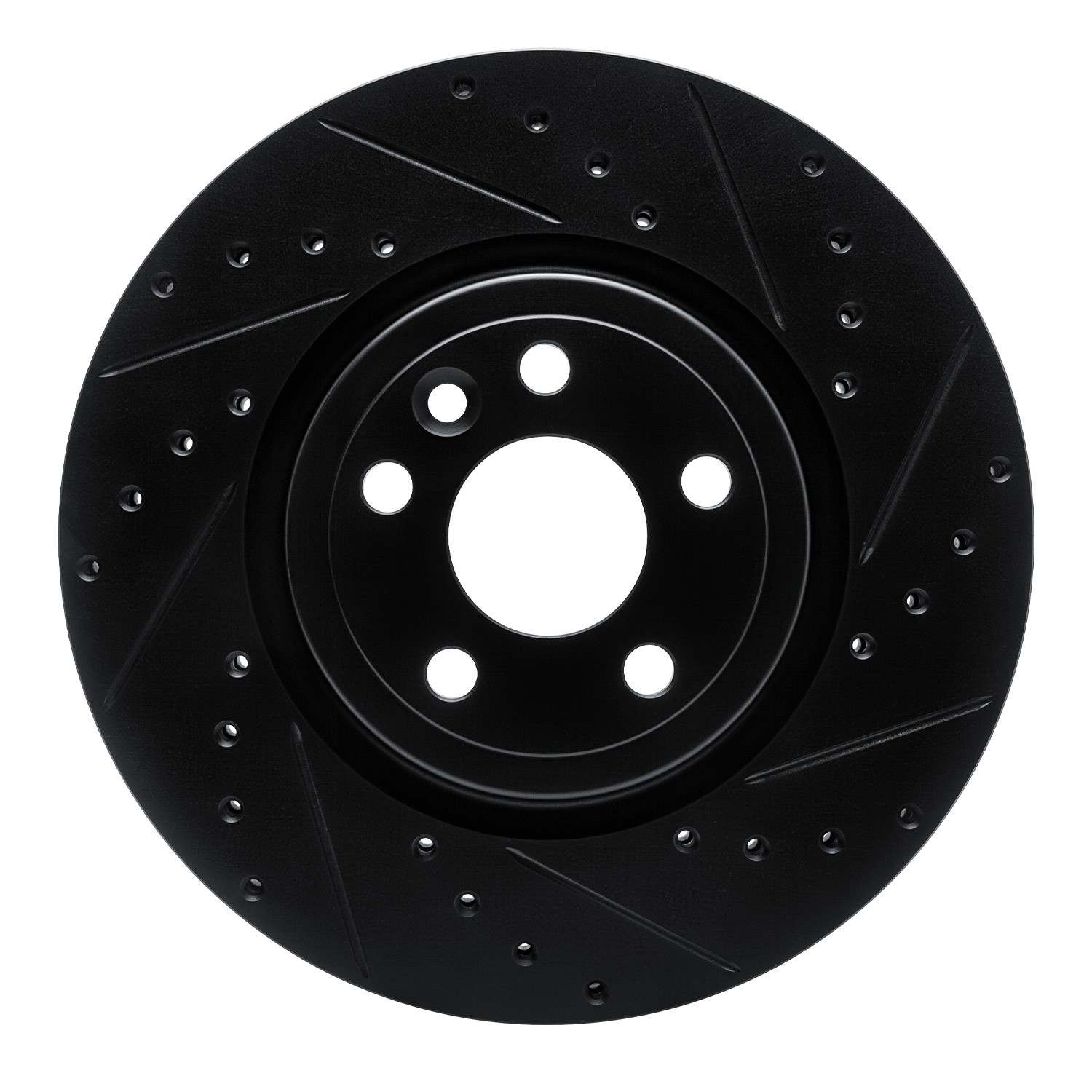 R1 Concepts 17-19 Jaguar F-Pace Front Right Drilled & Slotted Black Brake Rotor