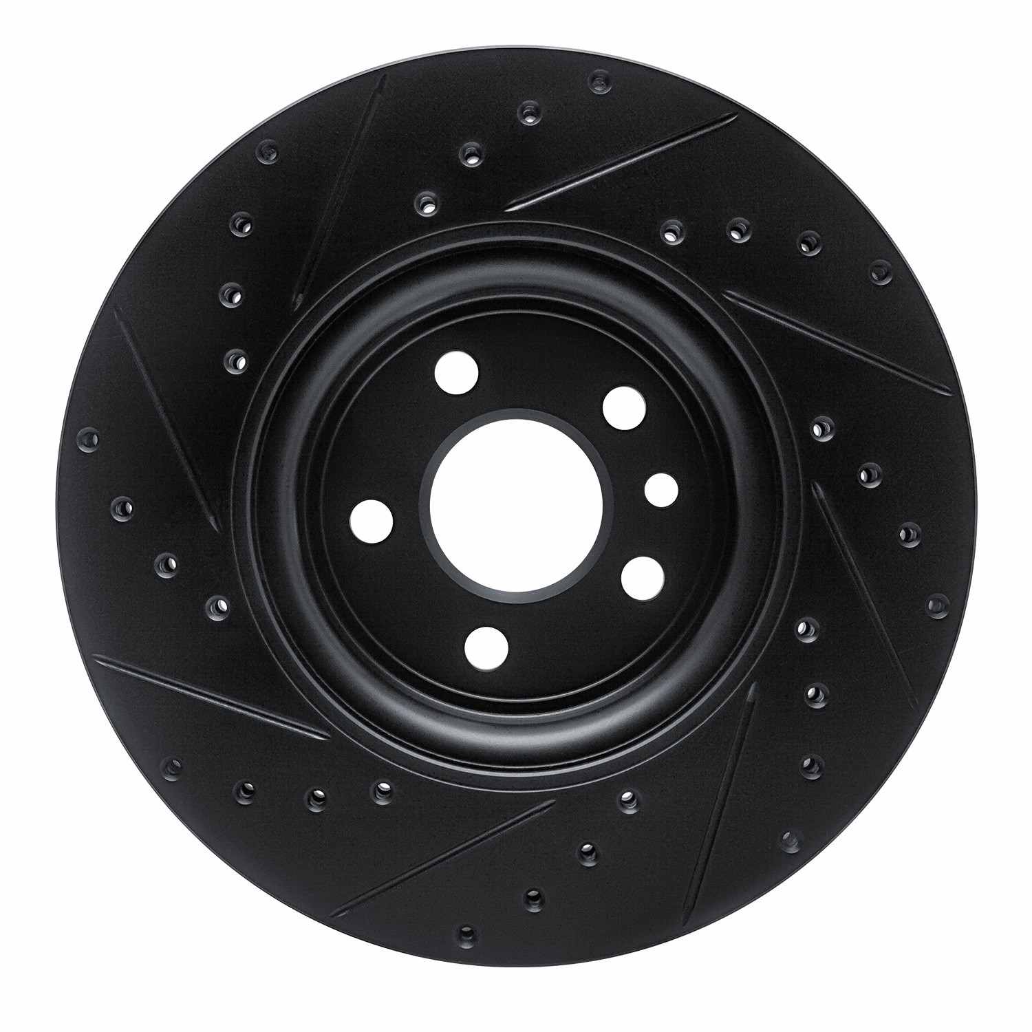 R1 Concepts 17-19 Jaguar F-Pace Front Right Drilled & Slotted Black Brake Rotor - Image 2