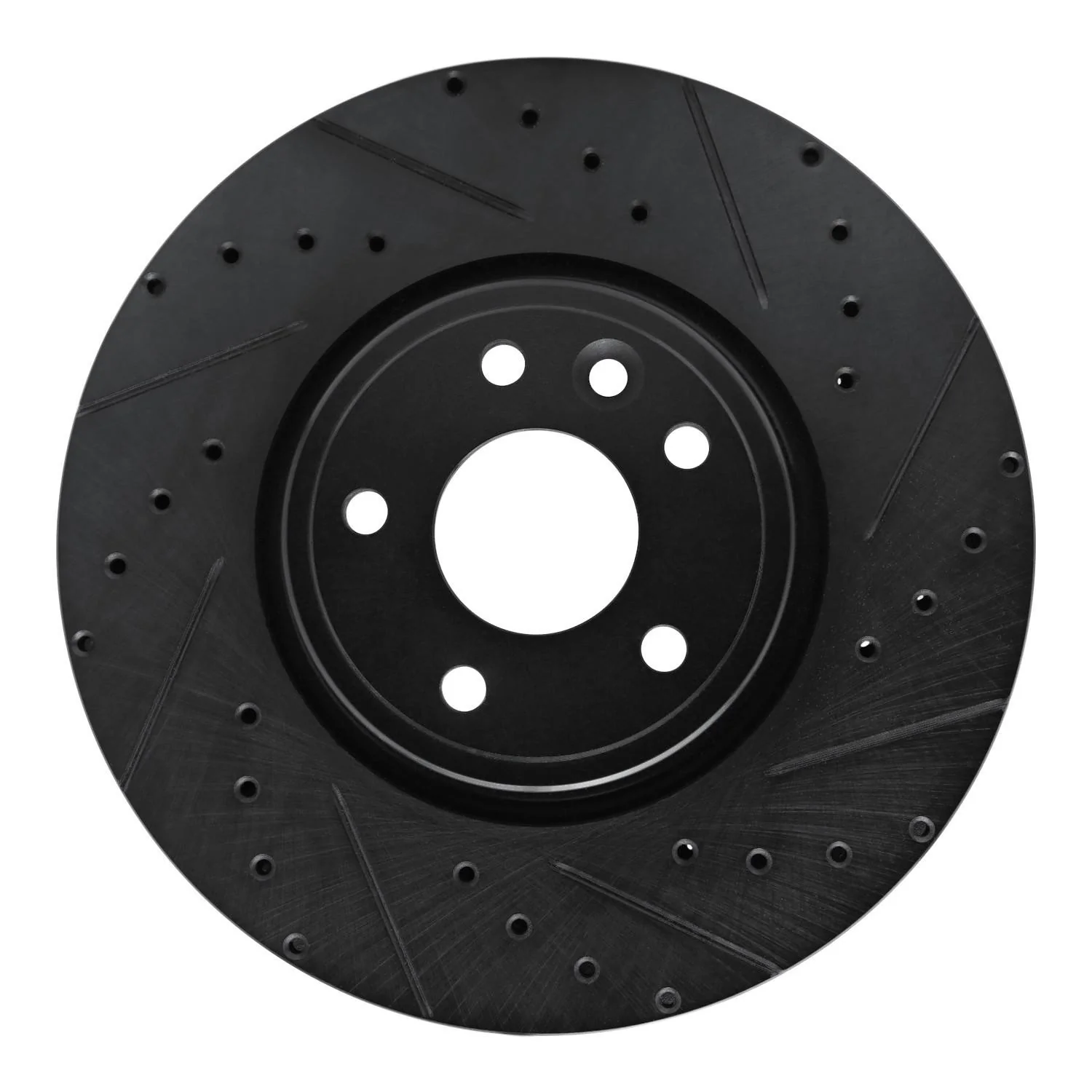 R1 Concepts 17-19 Jaguar XE Front Right Drilled & Slotted Black Brake Rotor