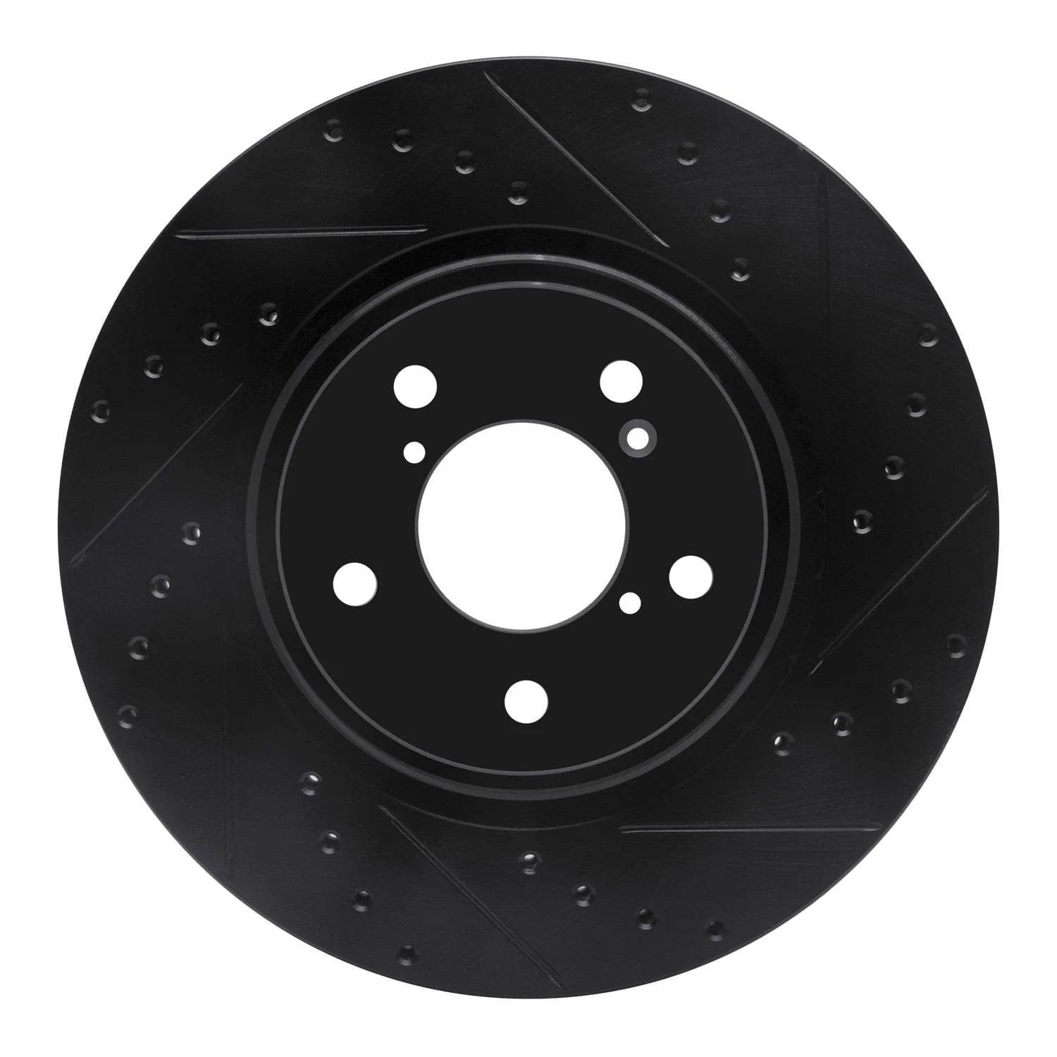 R1 Concepts 17-20 Acura MDX Front Right Drilled & Slotted Black Brake Rotor