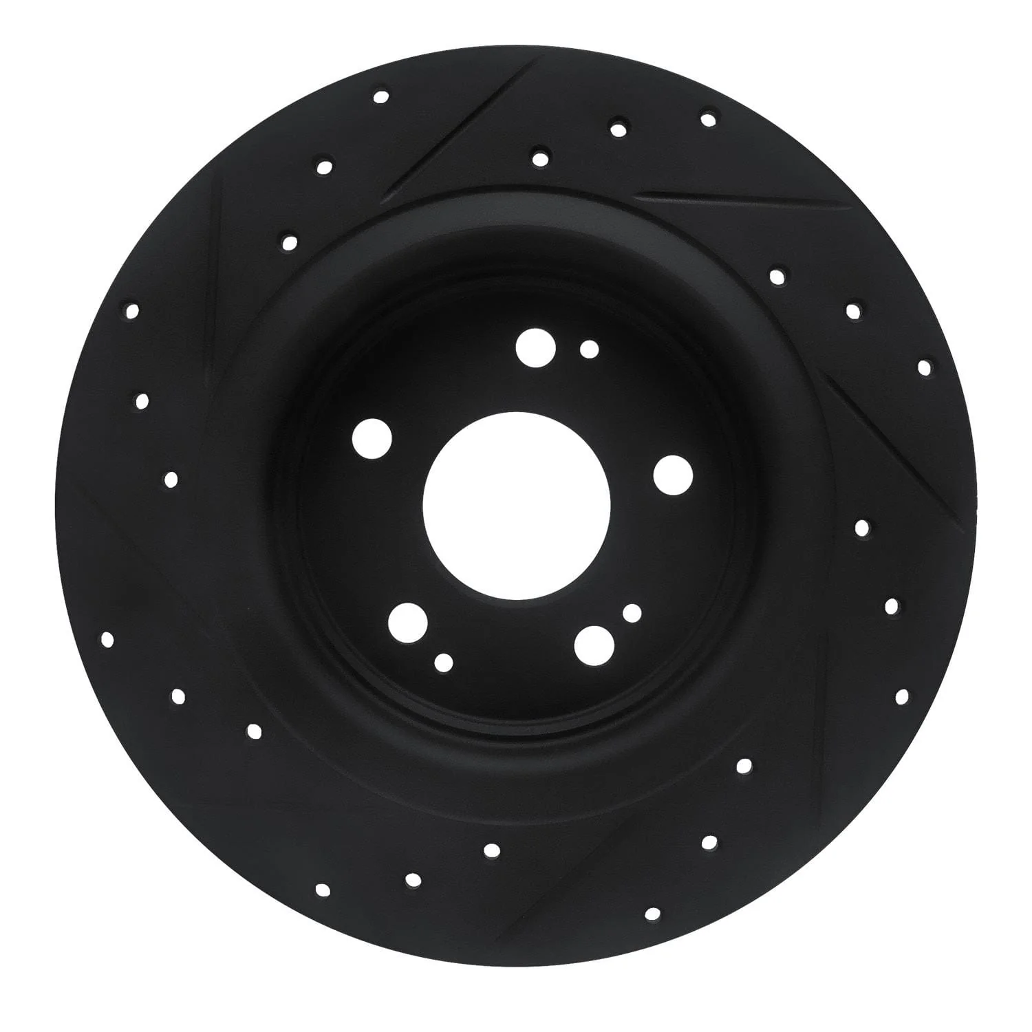 R1 Concepts 17-20 Acura MDX Rear Right Drilled & Slotted Black Brake Rotor - Image 2