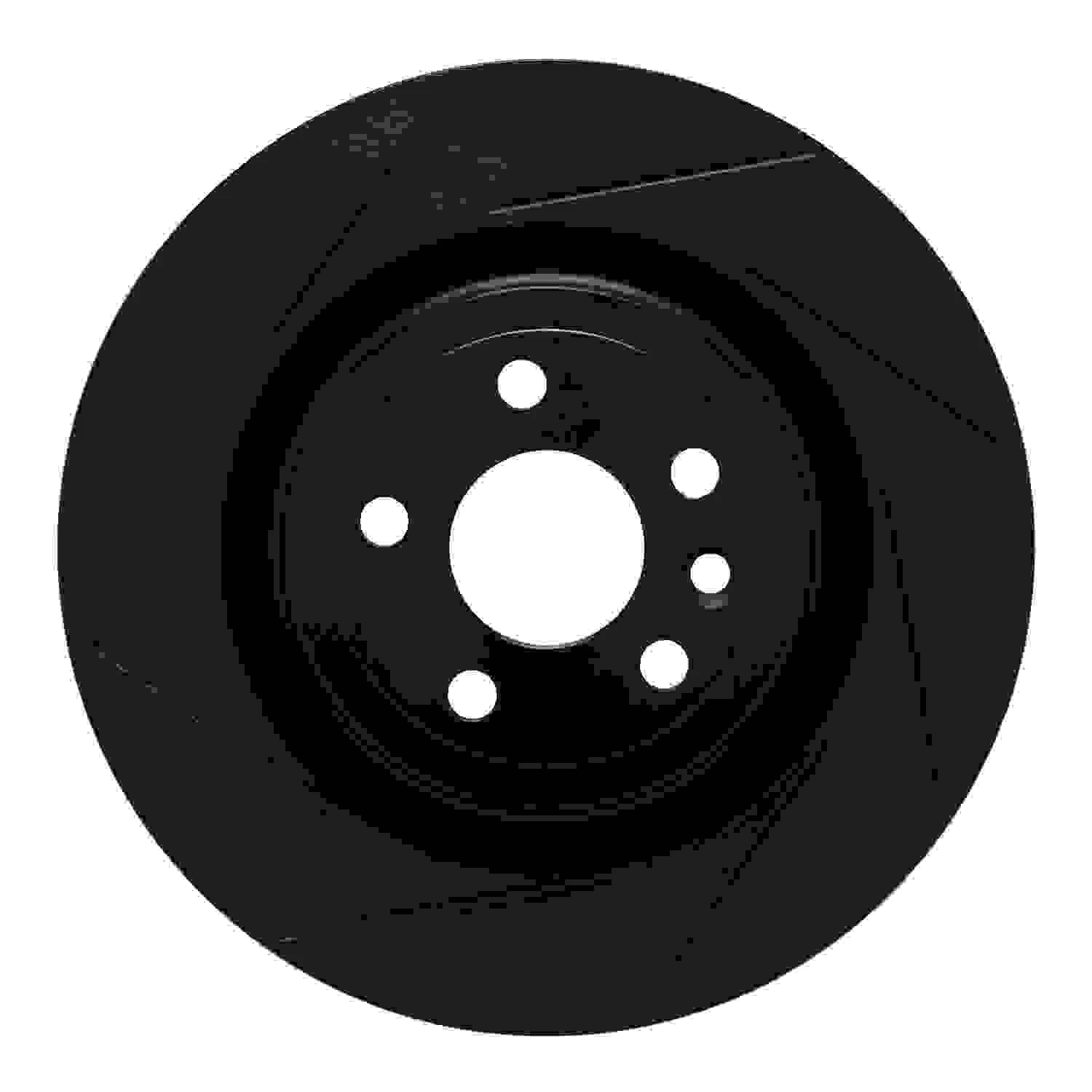 R1 Concepts 17-20 Jaguar F-Pace Rear Left Slotted Black Brake Rotor