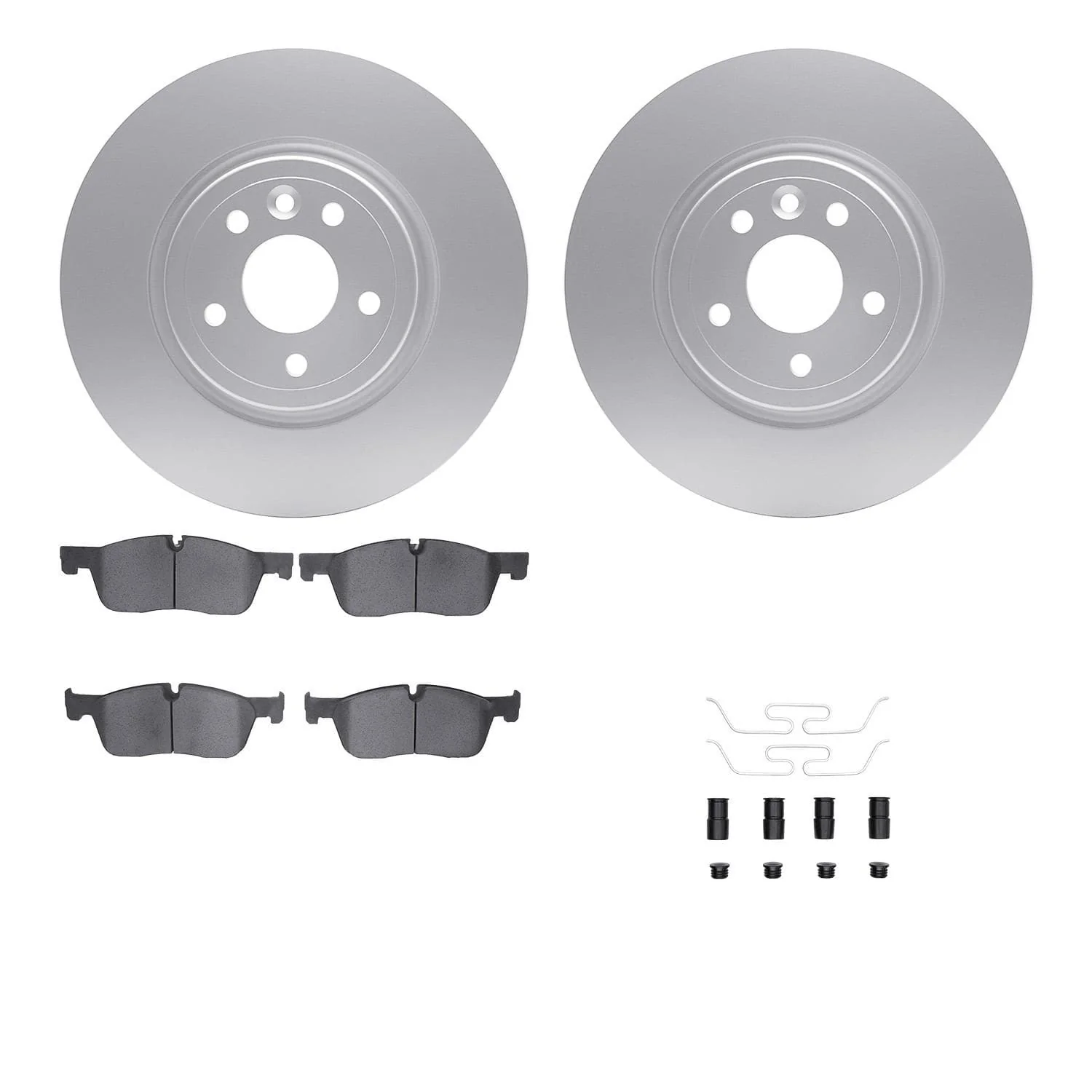 R1 Concepts 17-20 Jaguar XE Front Carbon Coated Brake Rotor Set w/Euro Ceramic Pads and Hardware