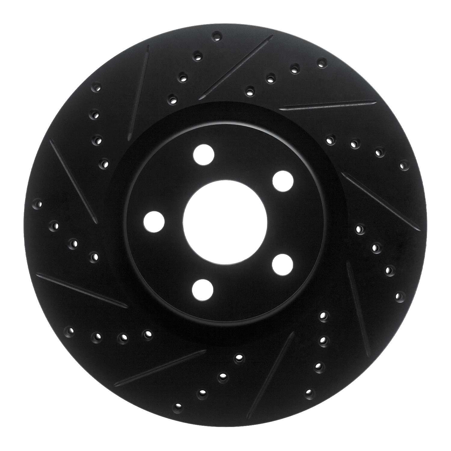 R1 Concepts 17-20 Lincoln MKZ Front Left Drilled & Slotted Black Brake Rotor