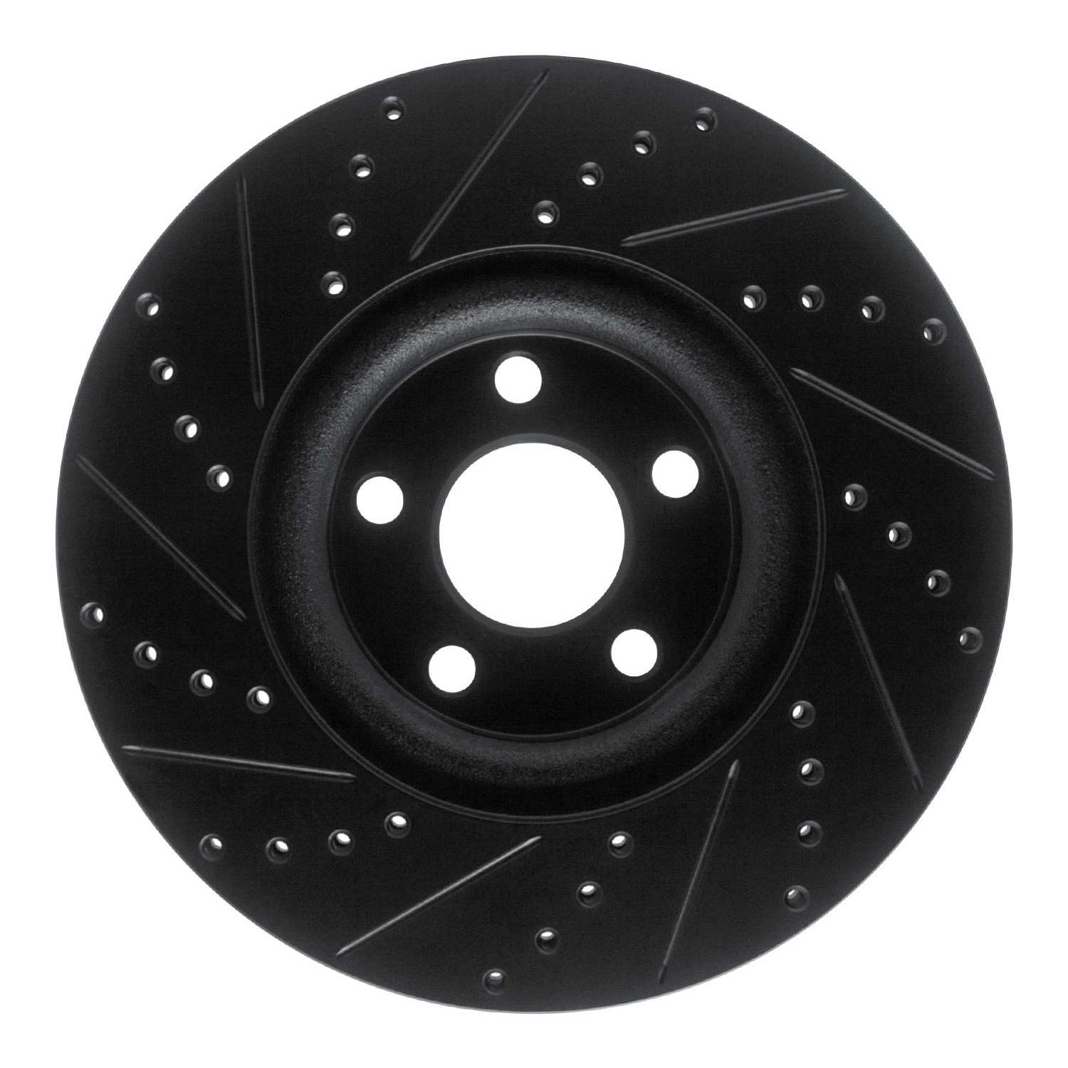 R1 Concepts 17-20 Lincoln MKZ Front Right Drilled & Slotted Black Brake Rotor - Image 2