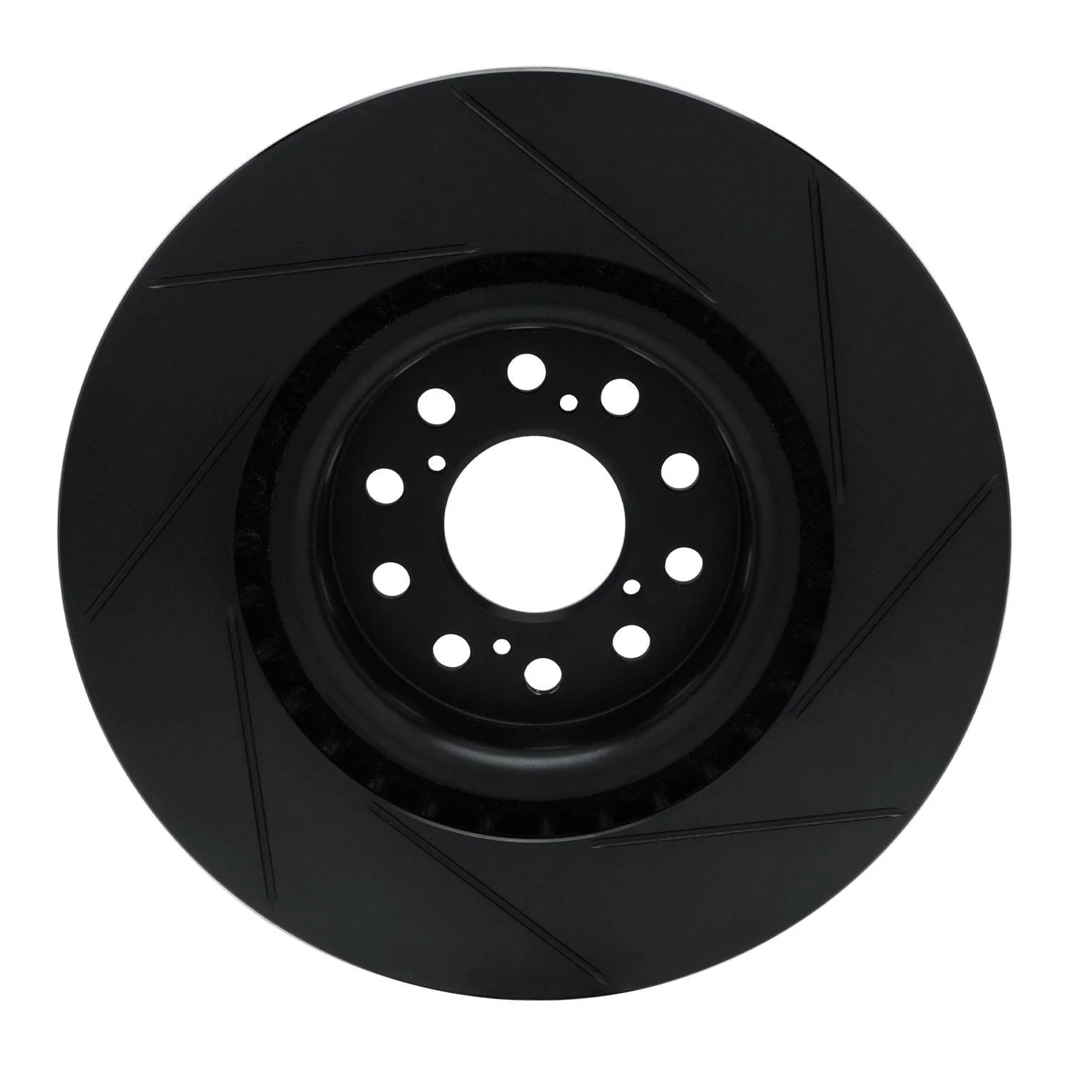 R1 Concepts 17-21 Honda Civic Hatchback Front Left Slotted Black Brake Rotor - Image 2