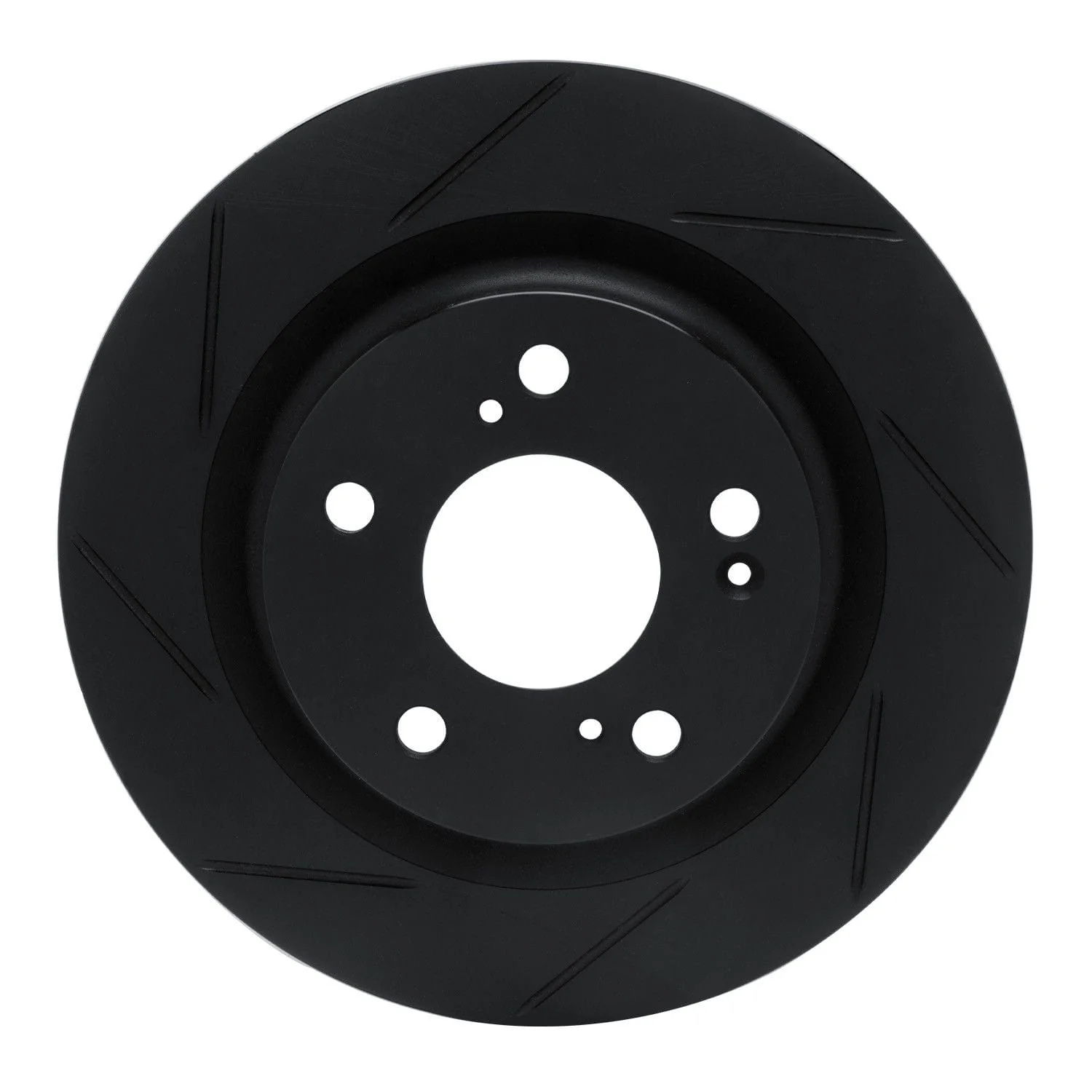 R1 Concepts 17-21 Honda Civic Hatchback Rear Left Slotted Black Brake Rotor