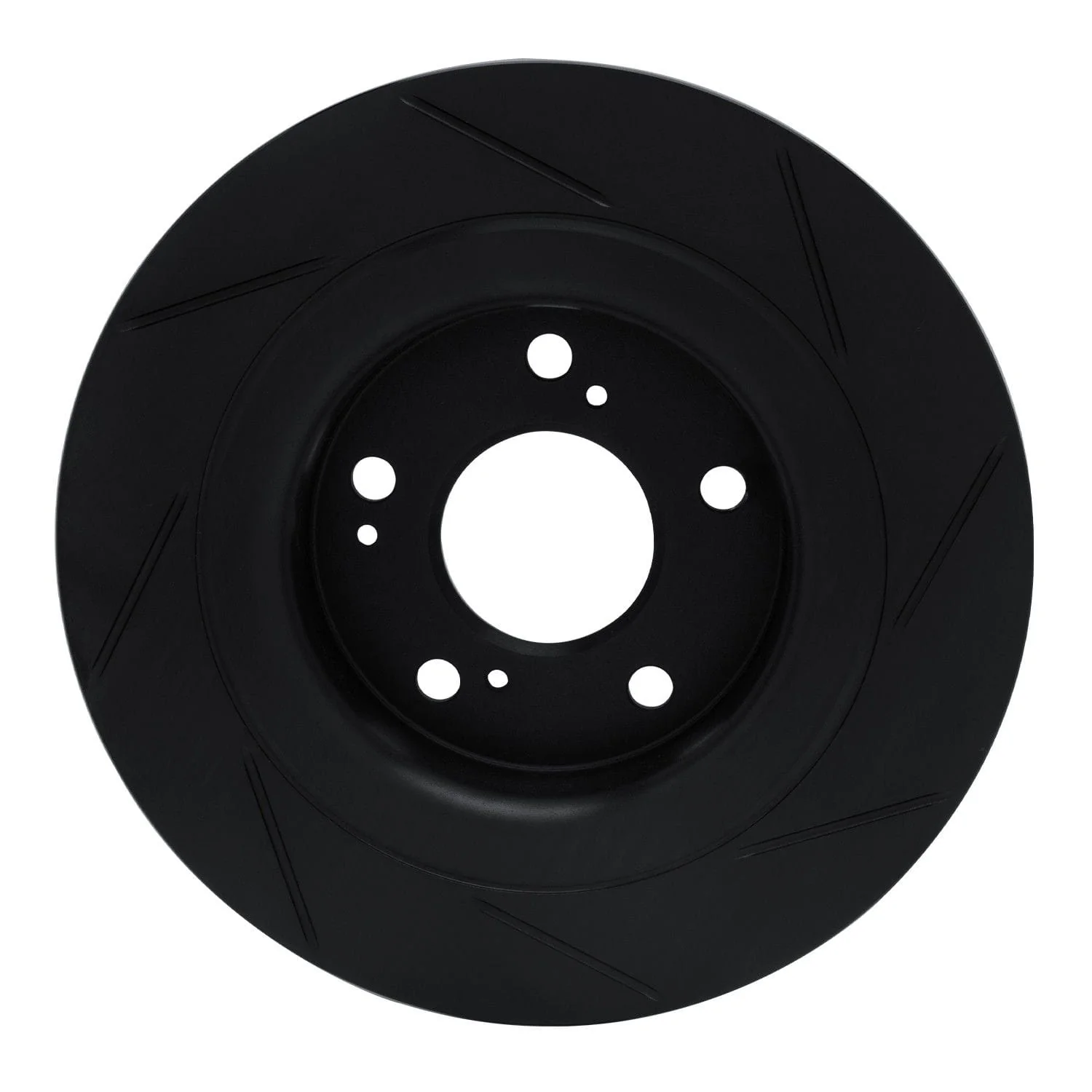 R1 Concepts 17-21 Honda Civic Hatchback Rear Left Slotted Black Brake Rotor - Image 2