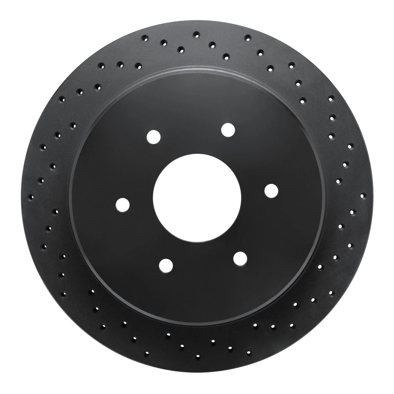 R1 Concepts 17-21 Nissan Titan Rear Right Drilled Black Brake Rotor