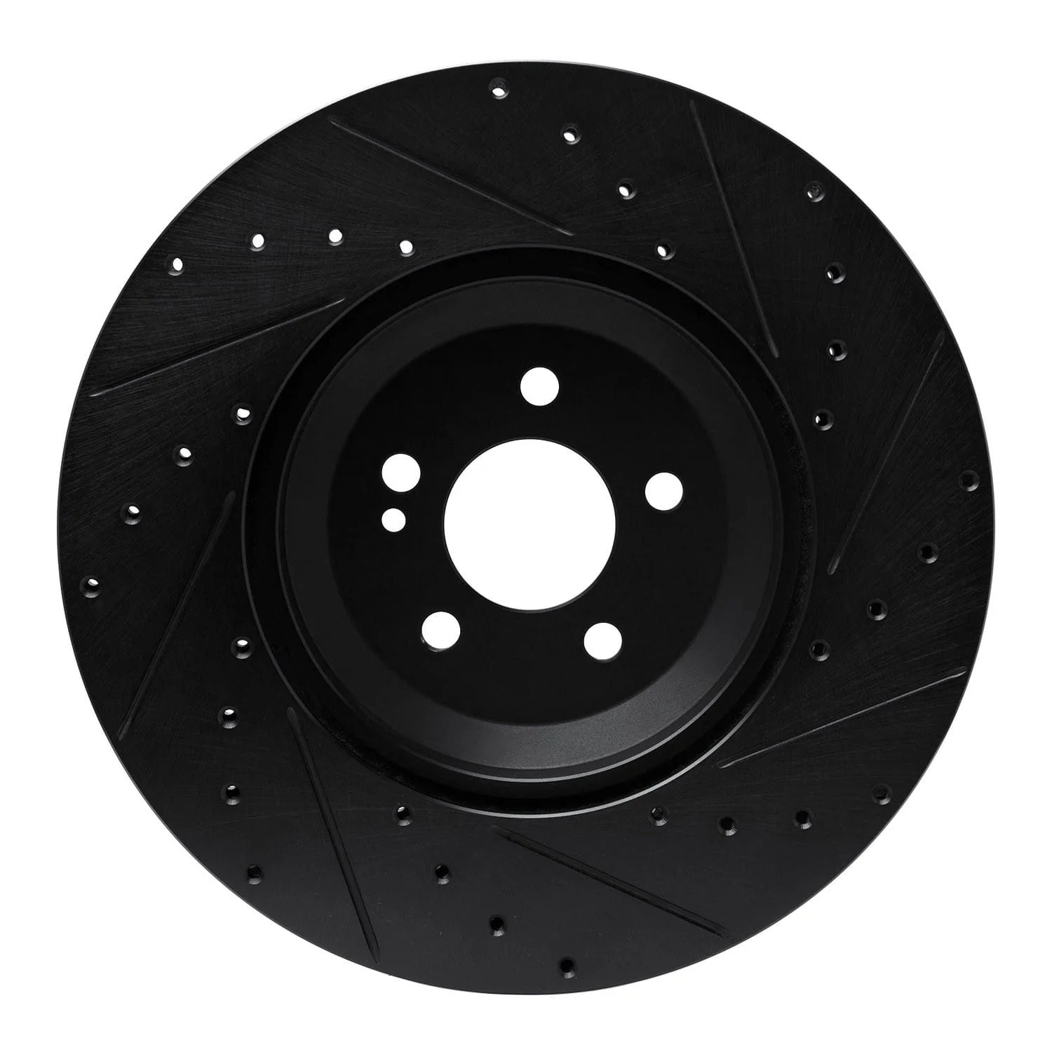 R1 Concepts 17-23 Mercedes-Benz E43 AMG Rear Left Drilled & Slotted Black Brake Rotor - Image 2
