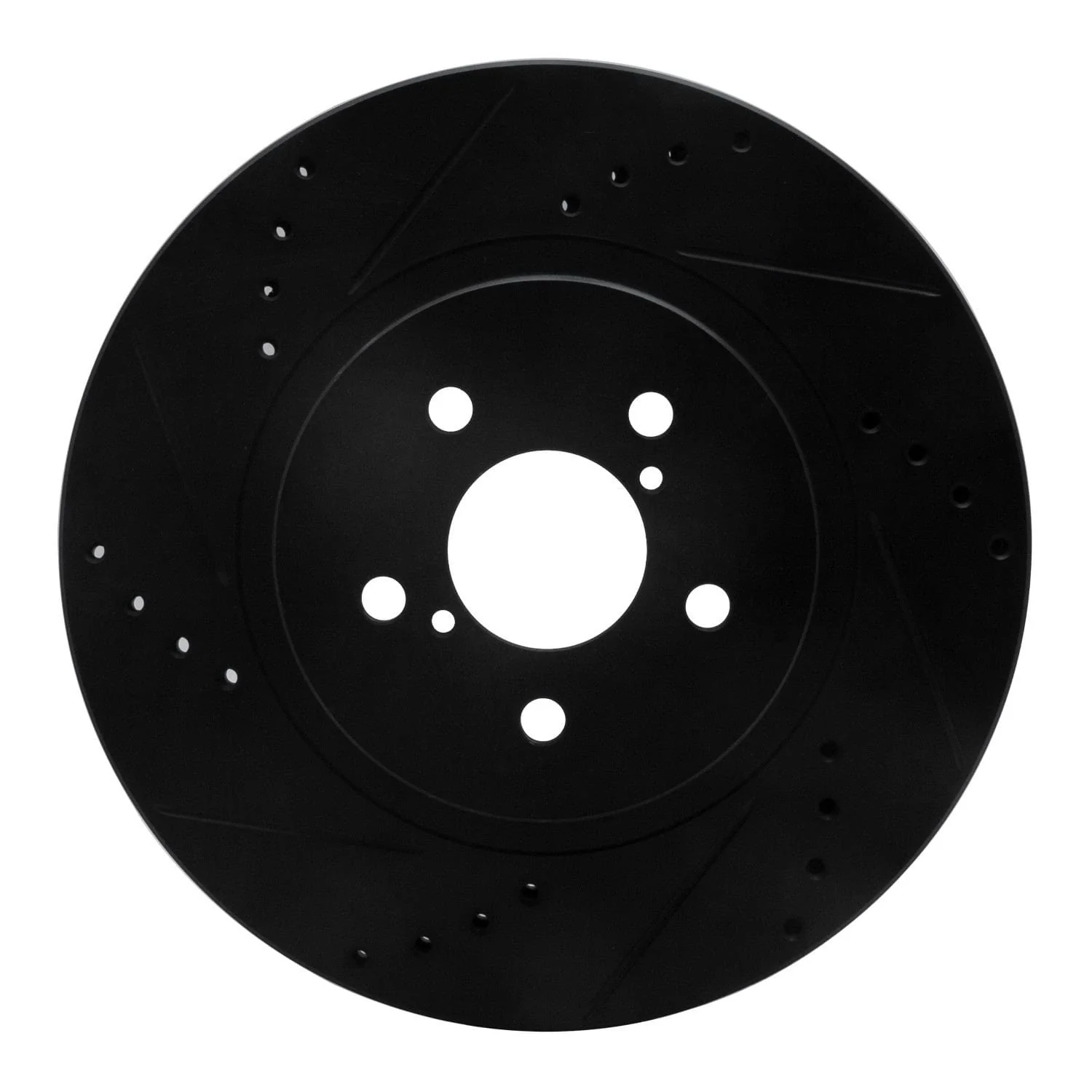 R1 Concepts 17-23 Subaru Crosstrek Front Left Drilled & Slotted Black Brake Rotor