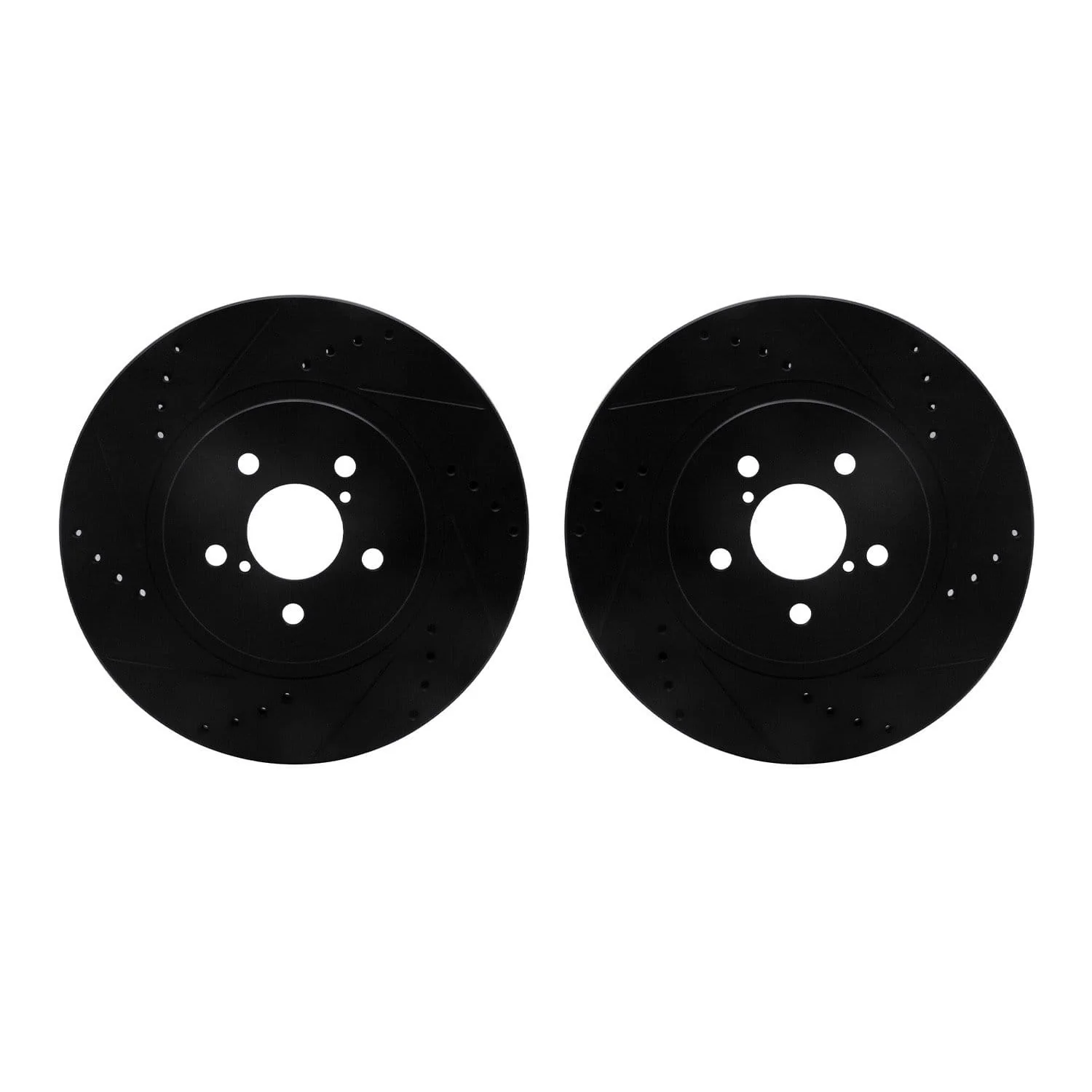 R1 Concepts 17-23 Subaru Impreza Front Drilled & Slotted Black Brake Rotor Set