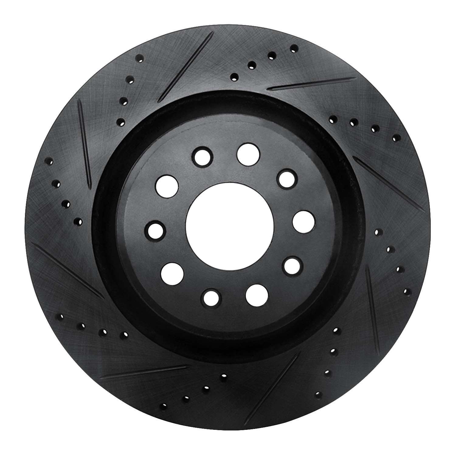 R1 Concepts 17-24 Maserati LeVante Rear Left Drilled & Slotted Black Brake Rotor