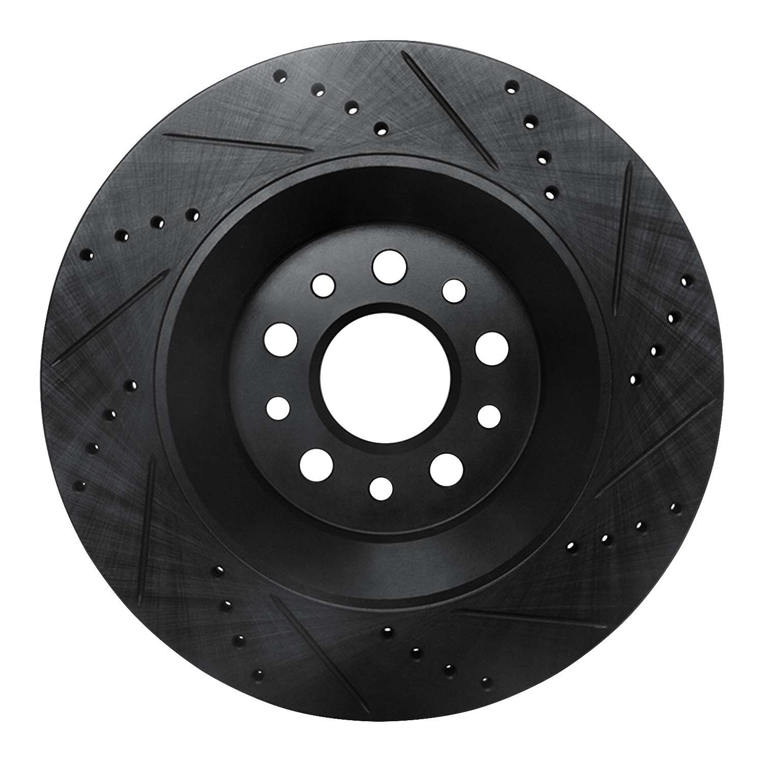 R1 Concepts 17-24 Maserati LeVante Rear Left Drilled & Slotted Black Brake Rotor - Image 2