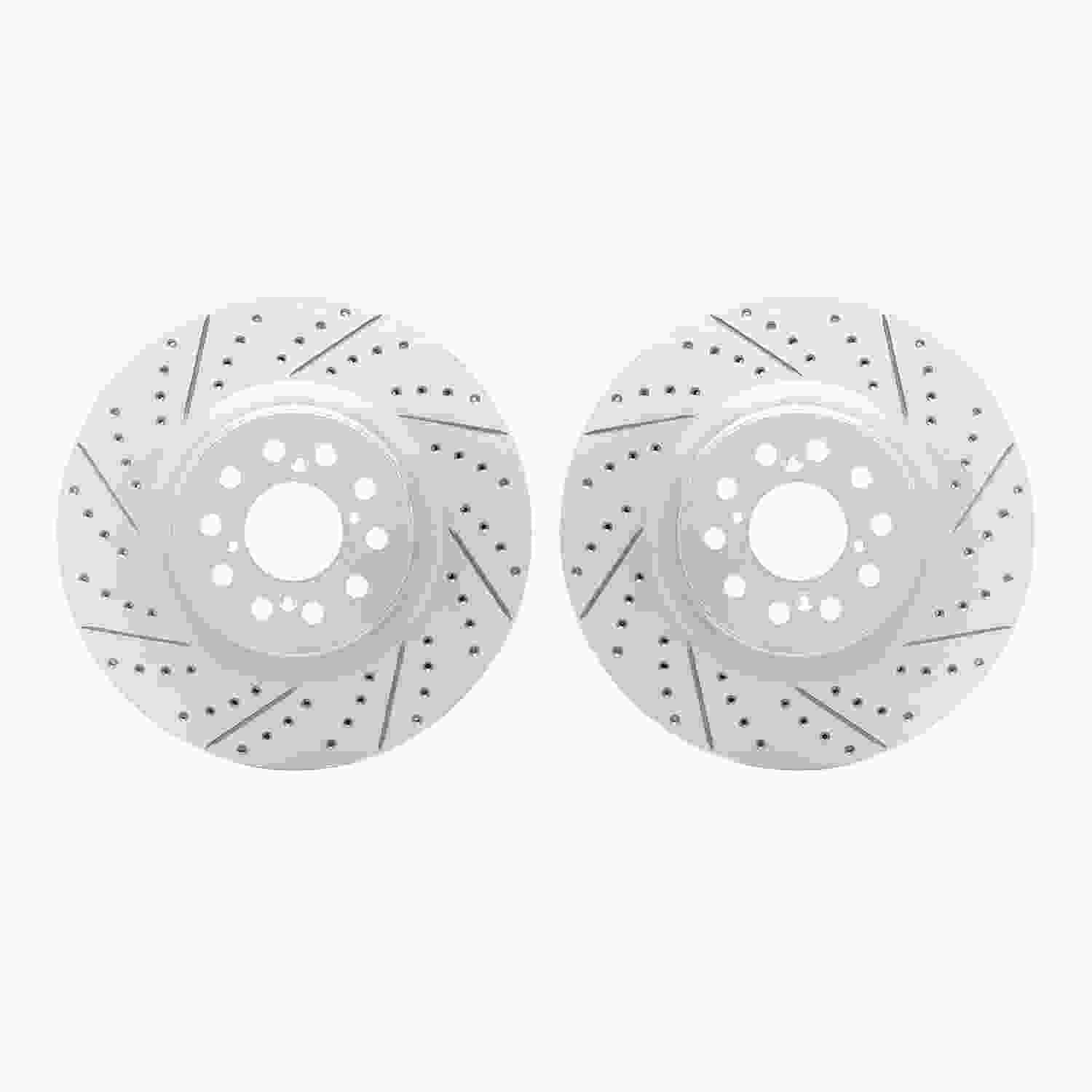 R1 Concepts 17-25 Acura Integra Front Drilled & Slotted Carbon Coated Brake Rotor Set