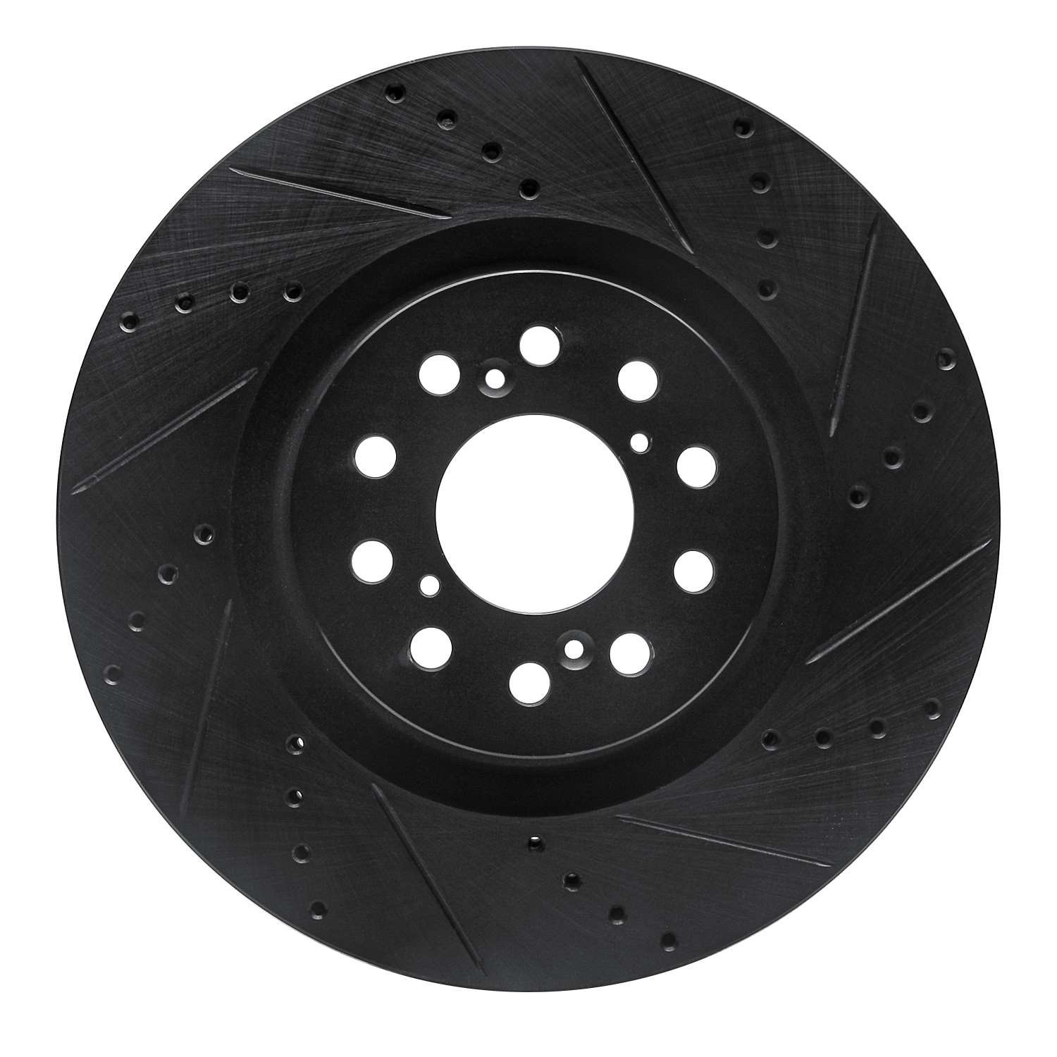 R1 Concepts 17-25 Acura Integra Front Right Drilled & Slotted Black Brake Rotor
