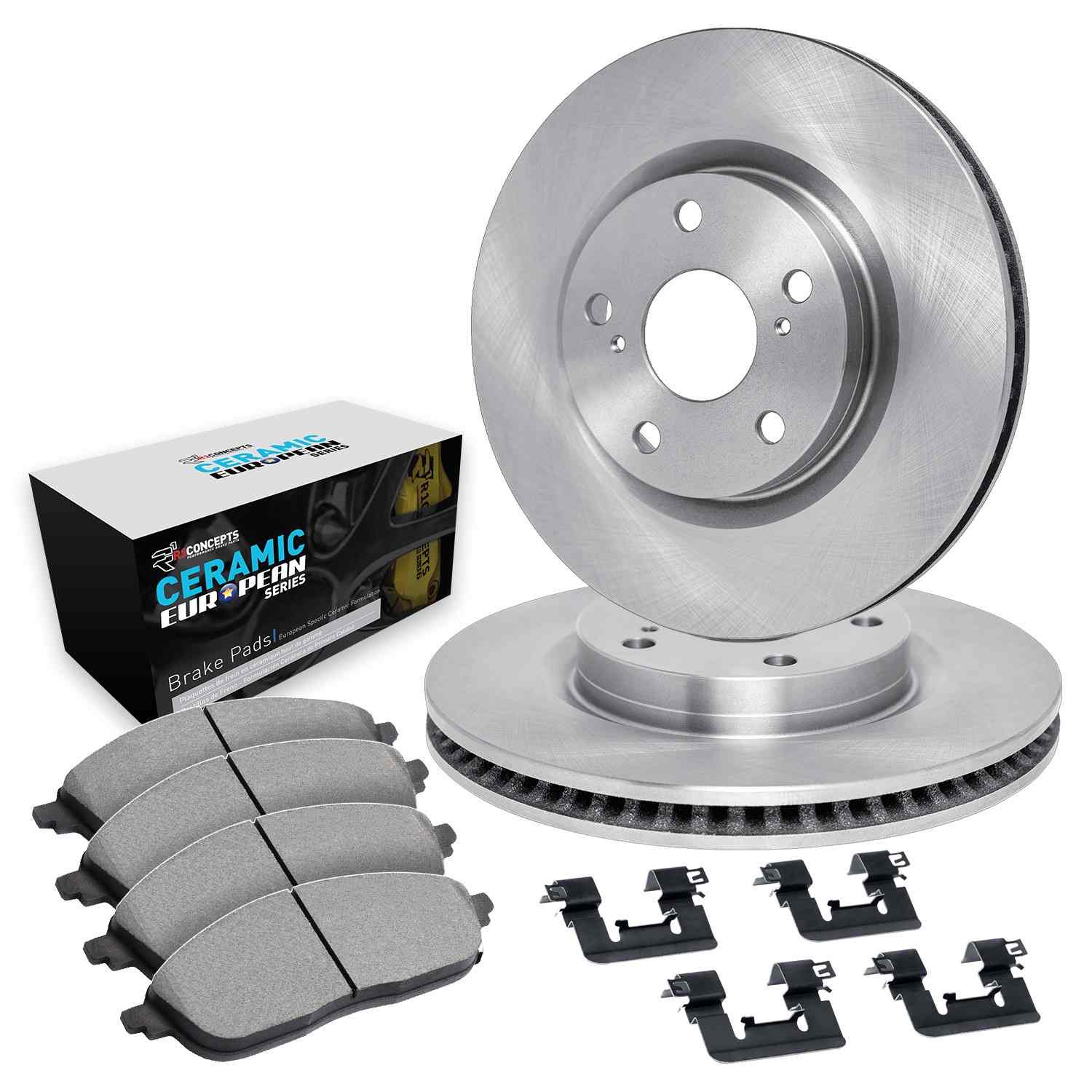 R1 Concepts 17-25 Alfa Romeo Giulia Rear Brake Rotor Set w/Euro Ceramic Pads and Hardware - Image 2