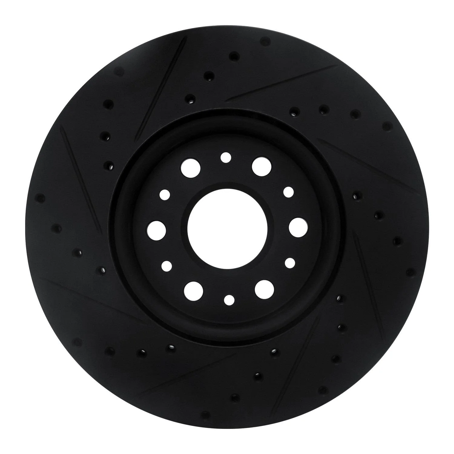 R1 Concepts 17-25 Buick Enclave Front Right Drilled & Slotted Black Brake Rotor - Image 2