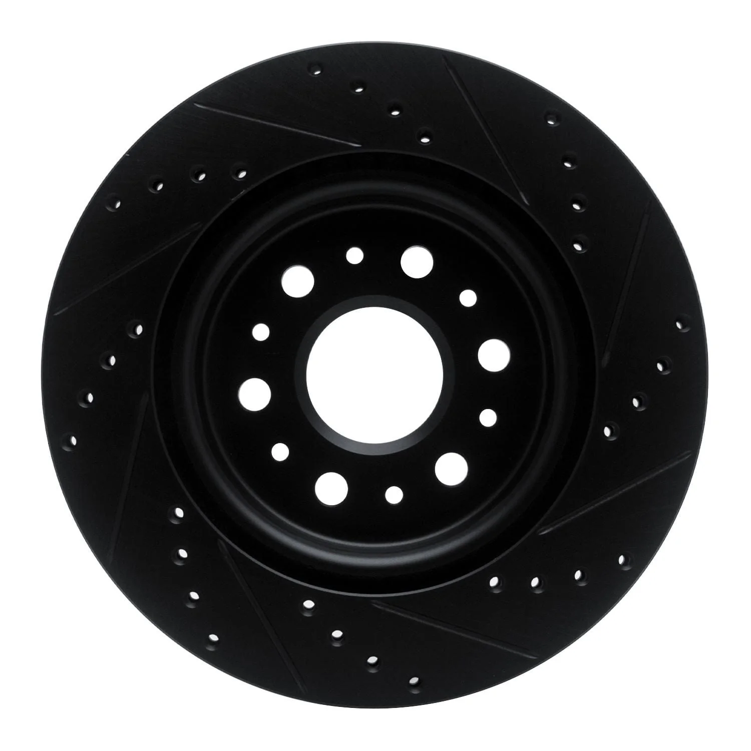 R1 Concepts 17-25 Buick Enclave Rear Left Drilled & Slotted Black Brake Rotor - Image 2