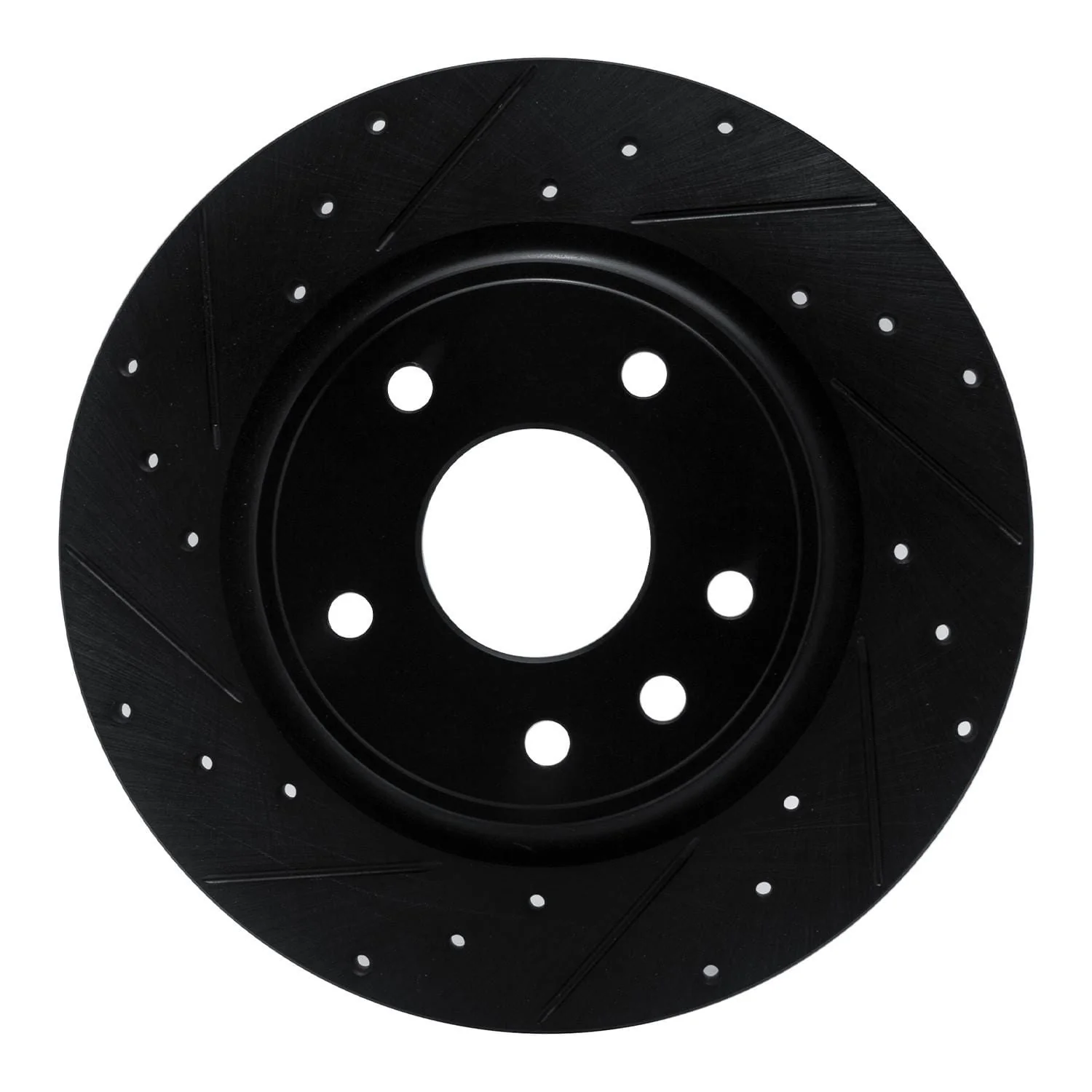 R1 Concepts 17-25 Chrysler Grand Caravan Rear Left Drilled & Slotted Black Brake Rotor
