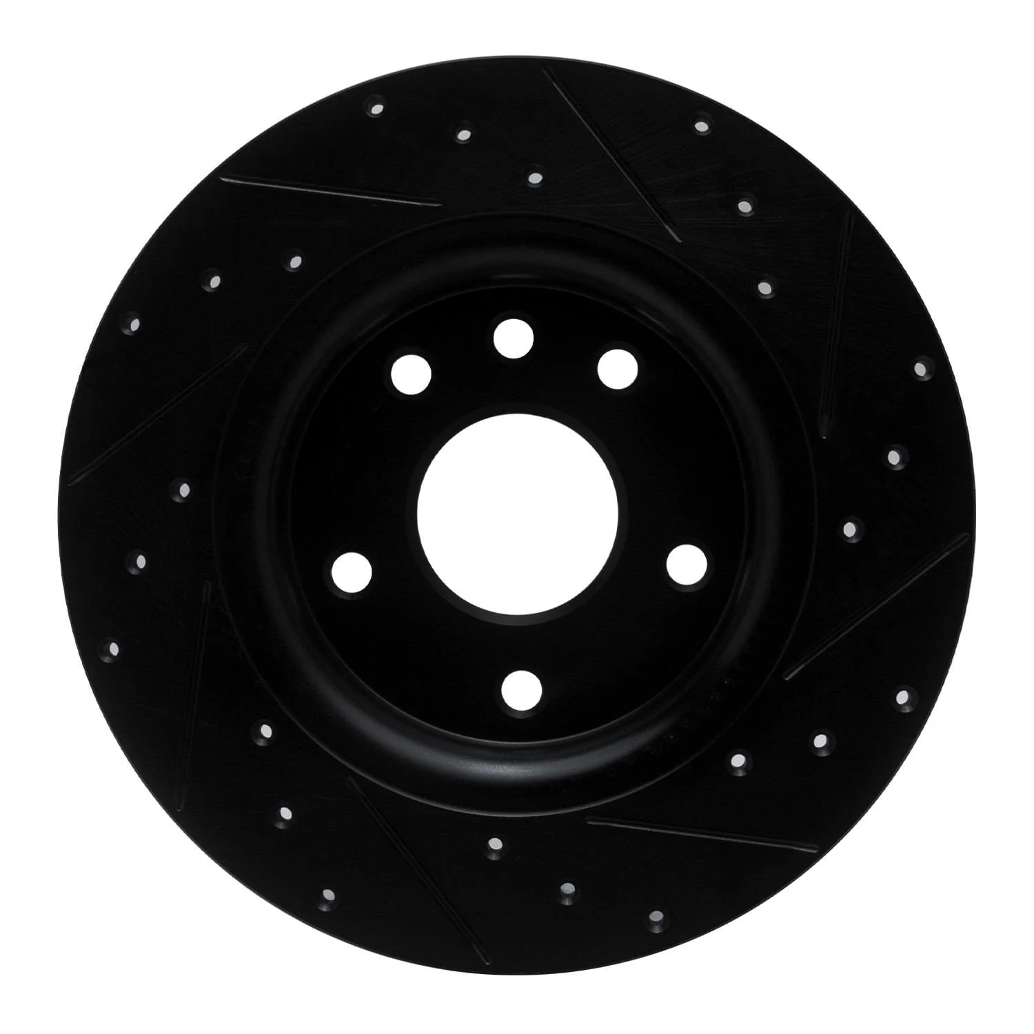 R1 Concepts 17-25 Chrysler Grand Caravan Rear Left Drilled & Slotted Black Brake Rotor - Image 2