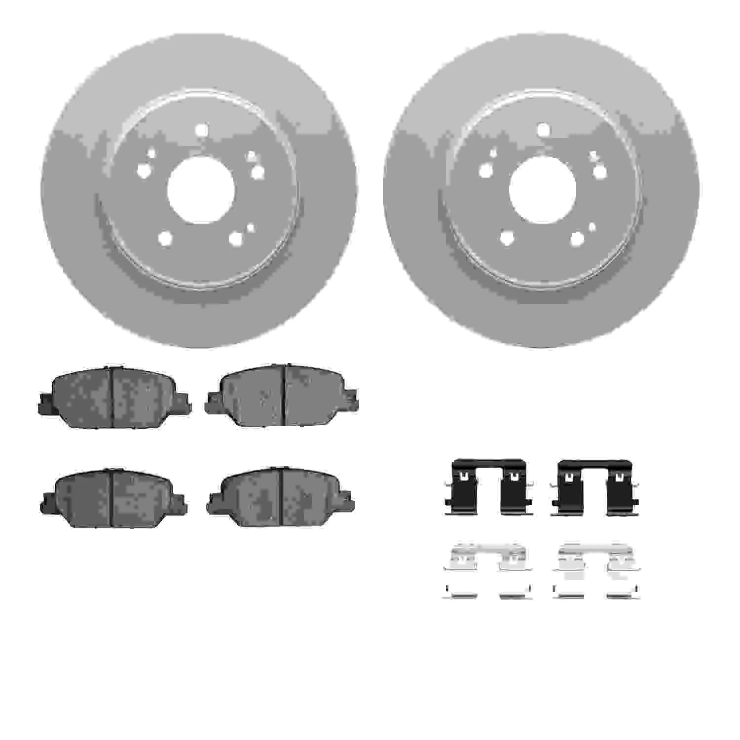 R1 Concepts 17-25 Honda CR-V Rear Carbon Coated Brake Rotor Set w/Optimum OE Pads and Hardware