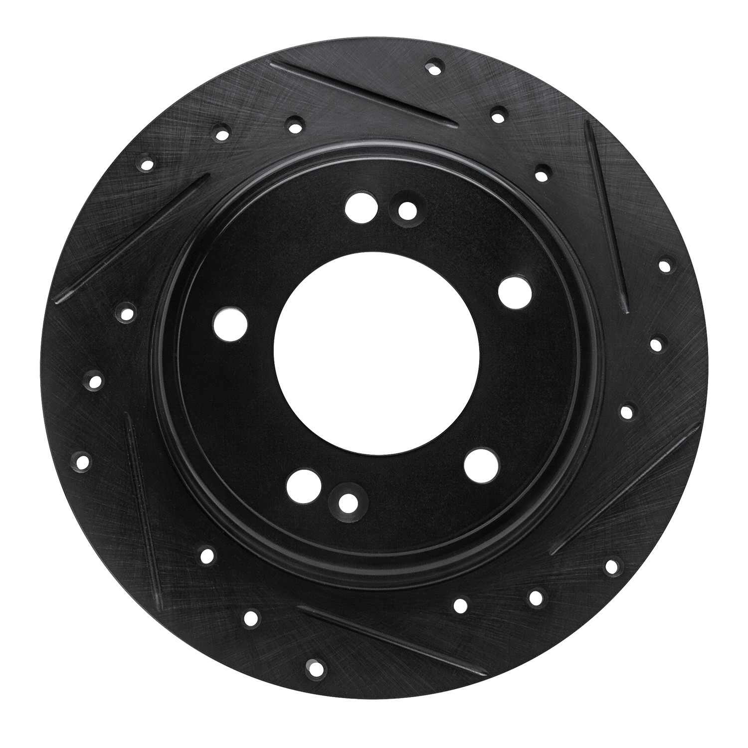 R1 Concepts 17-25 Hyundai Elantra Rear Right Drilled & Slotted Black Brake Rotor