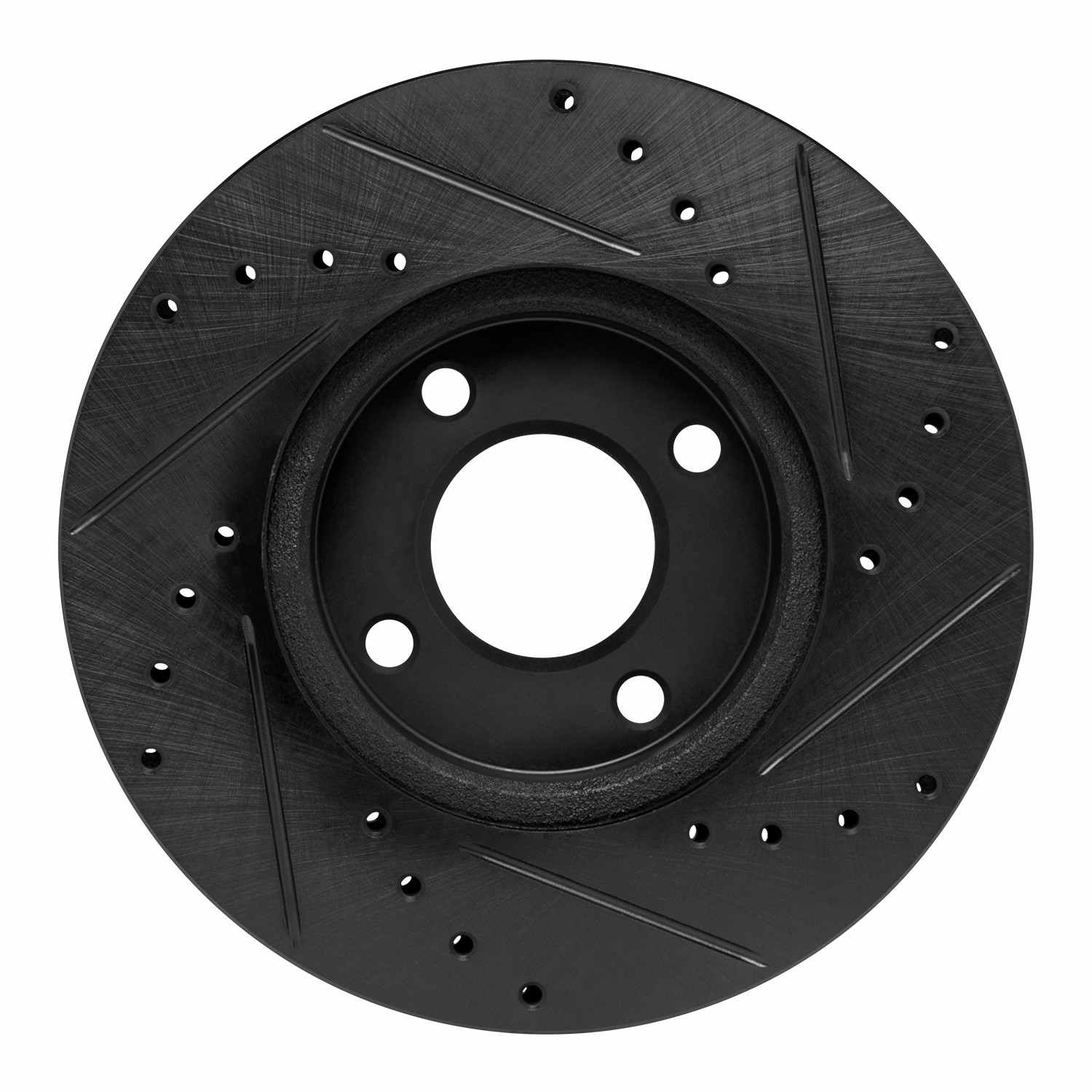 R1 Concepts 17-25 Nissan Kicks Front Left Drilled & Slotted Black Brake Rotor - Image 2