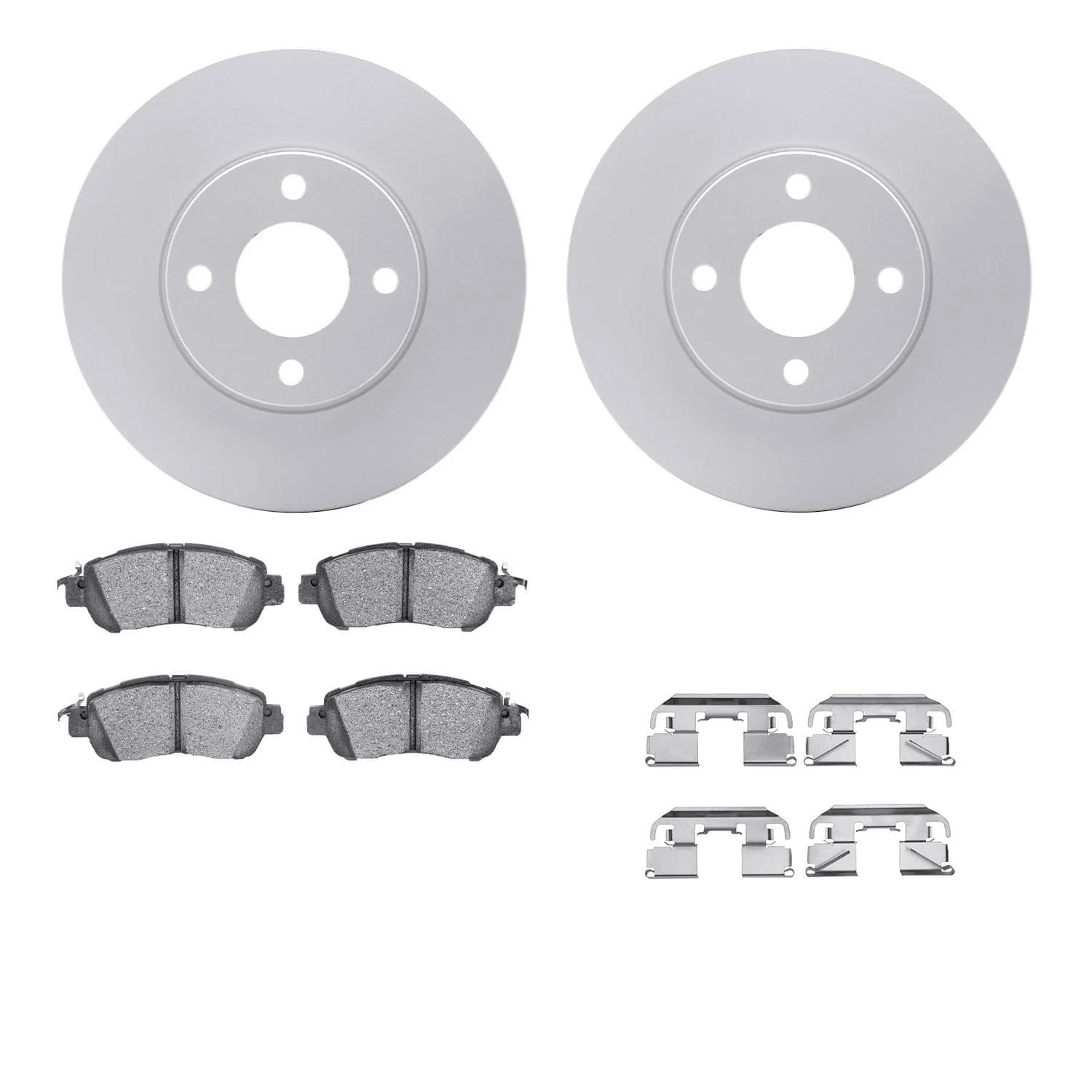 R1 Concepts 17-25 Nissan Versa Front Carbon Coated Brake Rotor Set w/Optimum OE Pads and Hardware