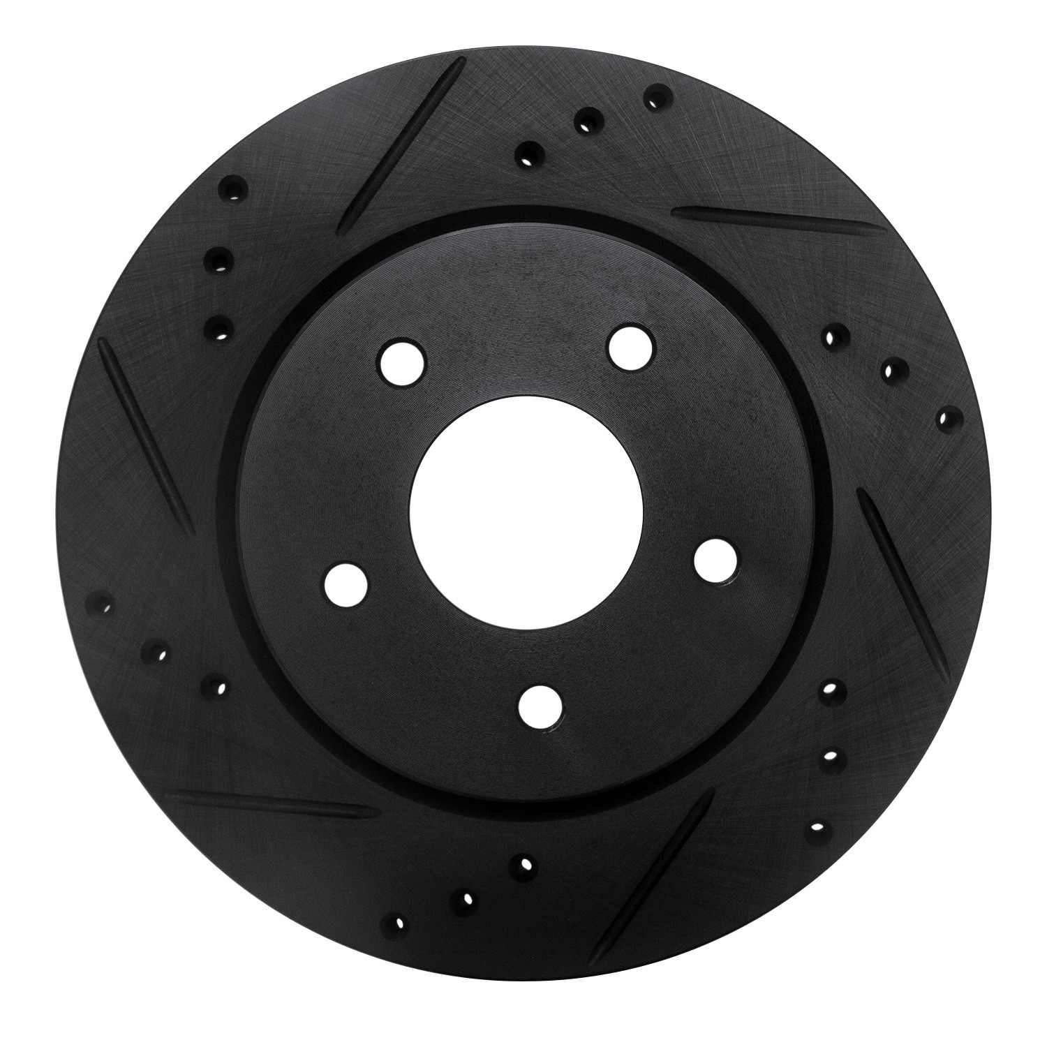 R1 Concepts 17-25 Nissan X-Trail (Mexico) Rear Left Drilled & Slotted Black Brake Rotor