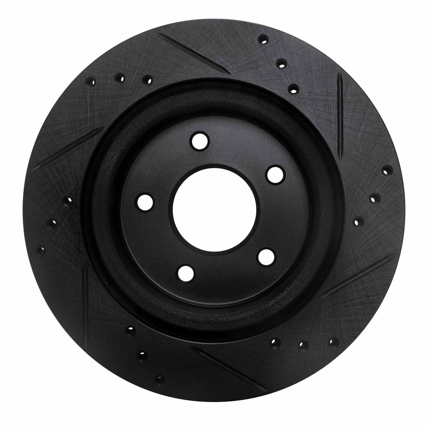 R1 Concepts 17-25 Nissan X-Trail (Mexico) Rear Left Drilled & Slotted Black Brake Rotor - Image 2