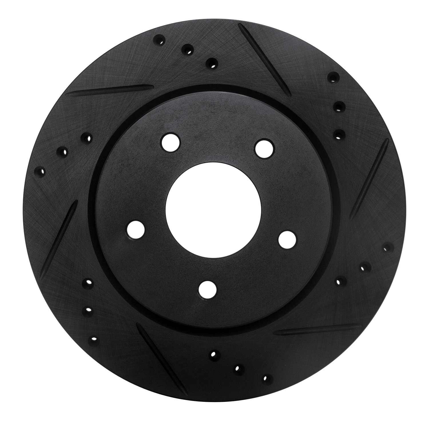 R1 Concepts 17-25 Nissan X-Trail (Mexico) Rear Right Drilled & Slotted Black Brake Rotor