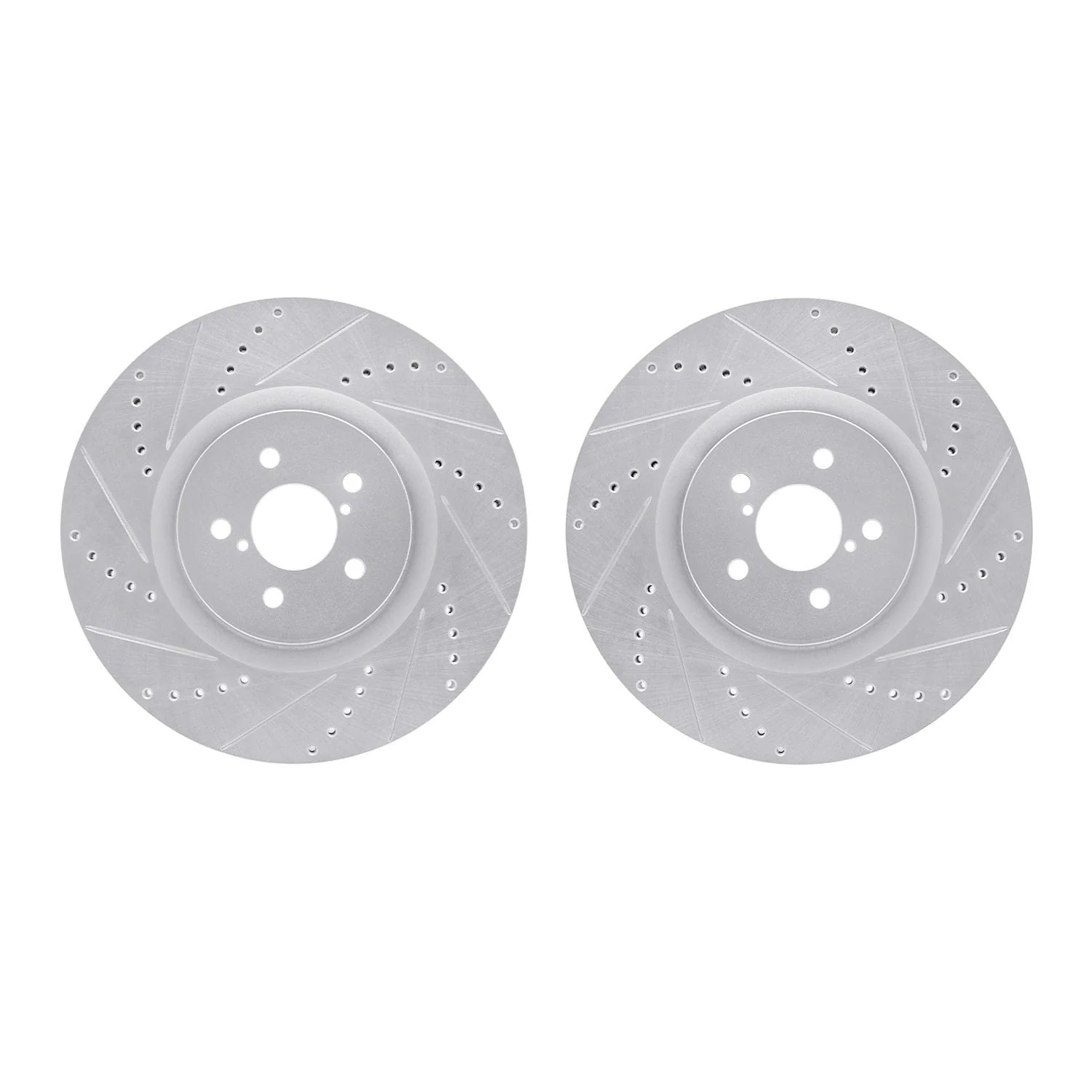 R1 Concepts 17-25 Subaru BRZ Front Drilled & Slotted Silver Brake Rotor Set