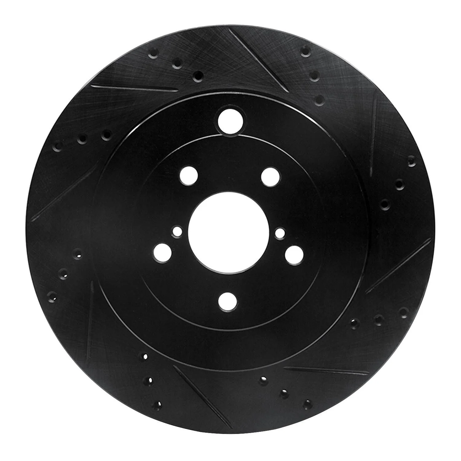 R1 Concepts 17-25 Subaru BRZ Rear Right Drilled & Slotted Black Brake Rotor
