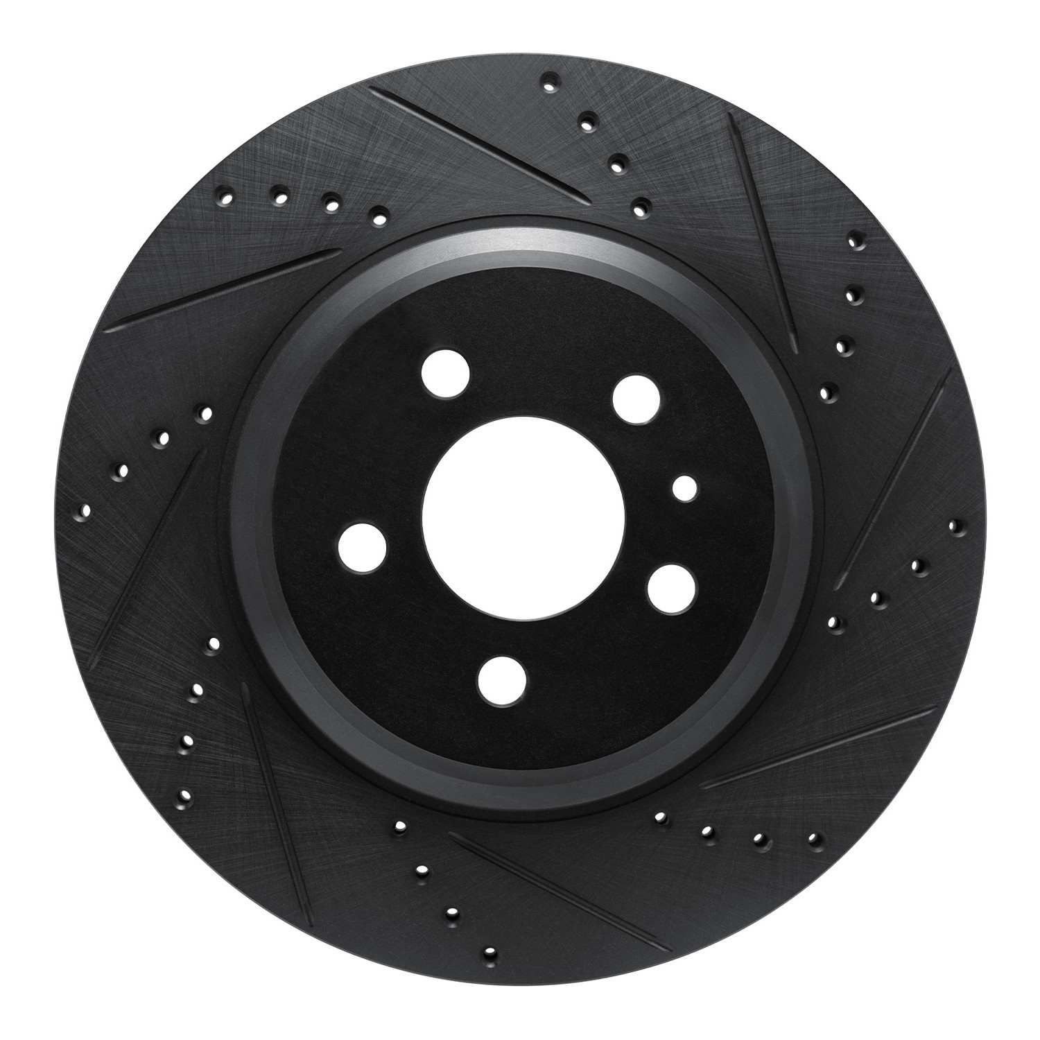 R1 Concepts 17-25 Tesla Model 3 Rear Right Drilled & Slotted Black Brake Rotor