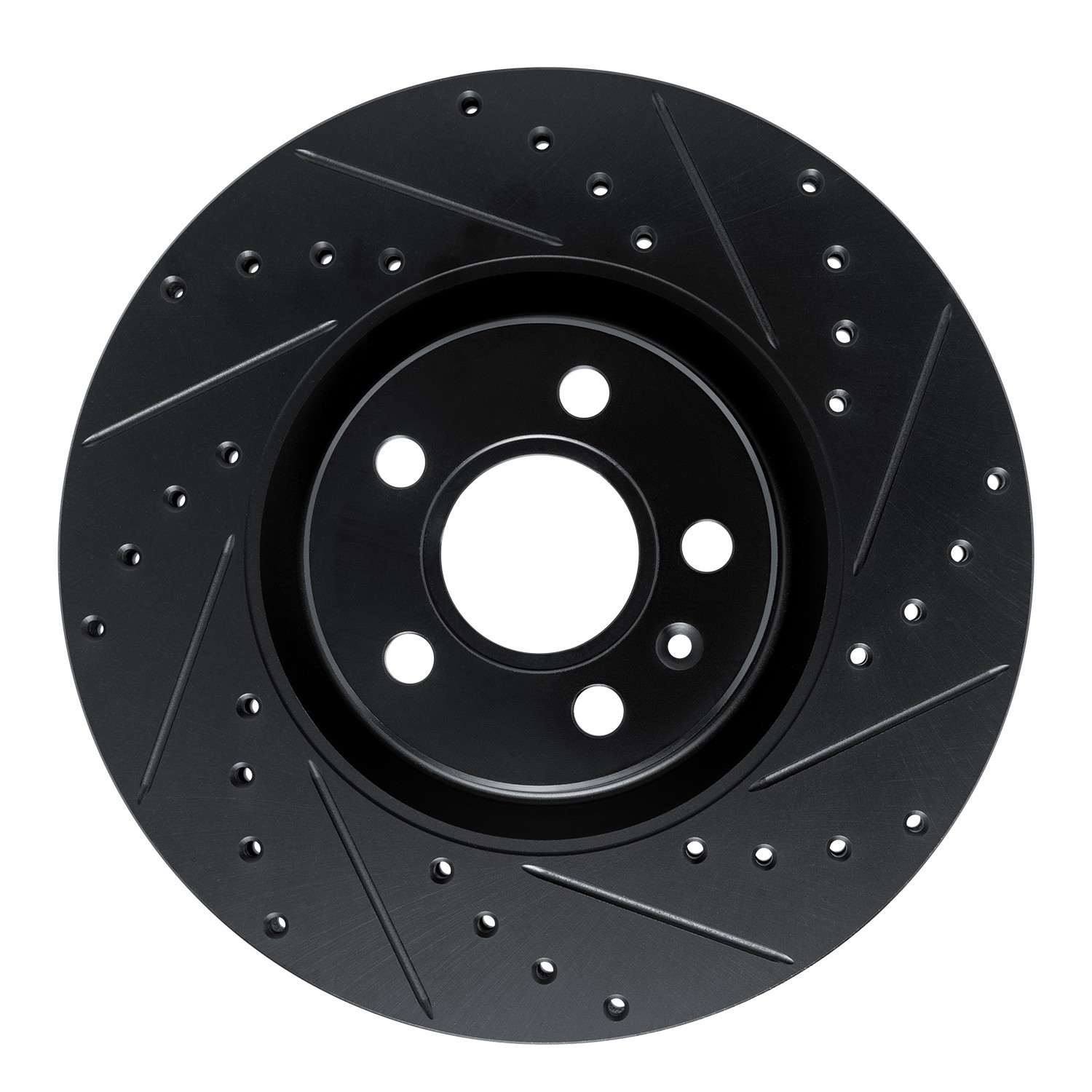R1 Concepts 17-25 Volvo V90 Front Right Drilled & Slotted Black Brake Rotor