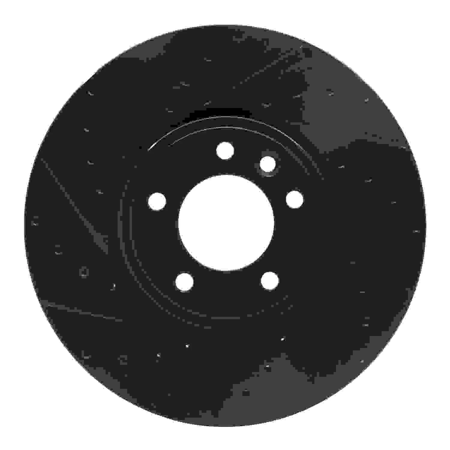 R1 Concepts 18-20 Land Rover Range Rover Front Left Drilled & Slotted Black Brake Rotor