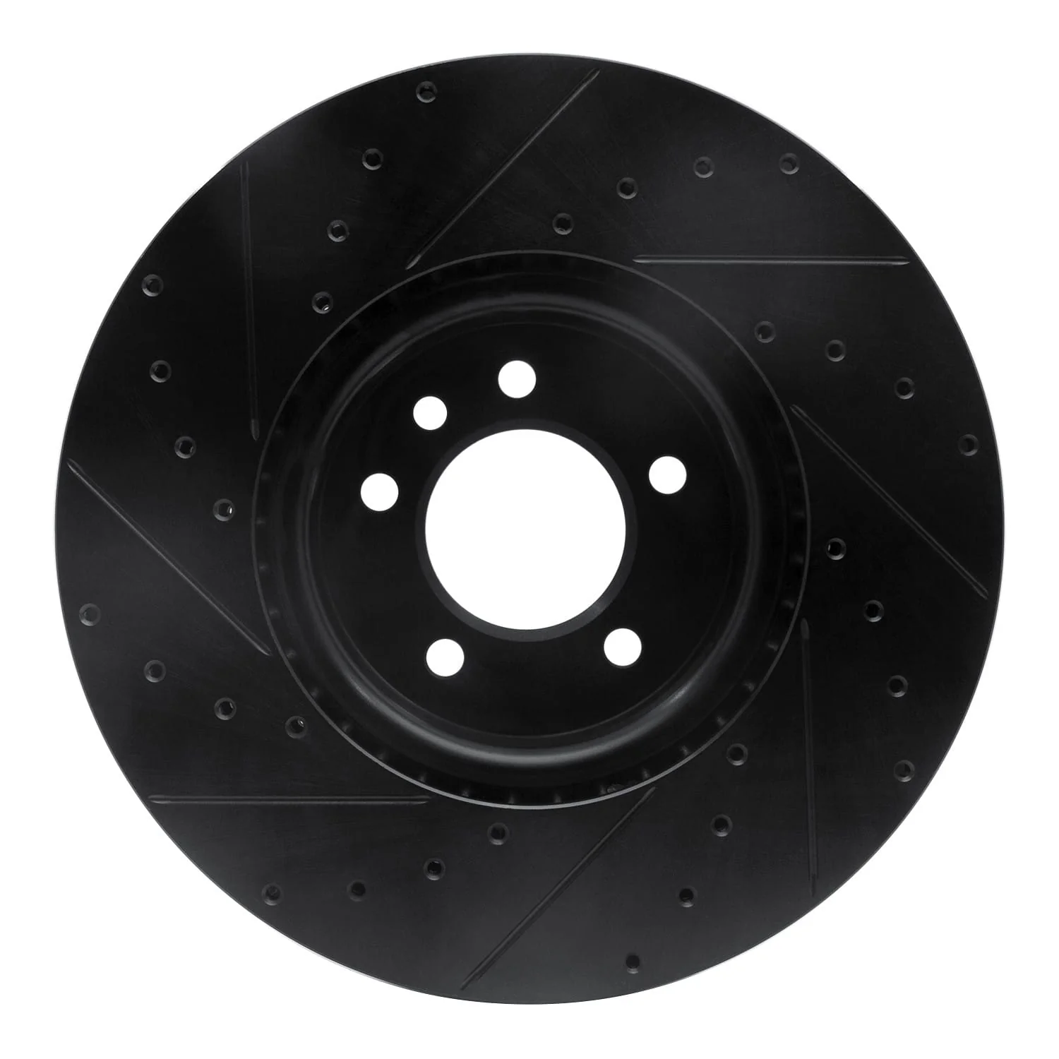 R1 Concepts 18-20 Land Rover Range Rover Sport Front Right Drilled & Slotted Black Brake Rotor - Image 2