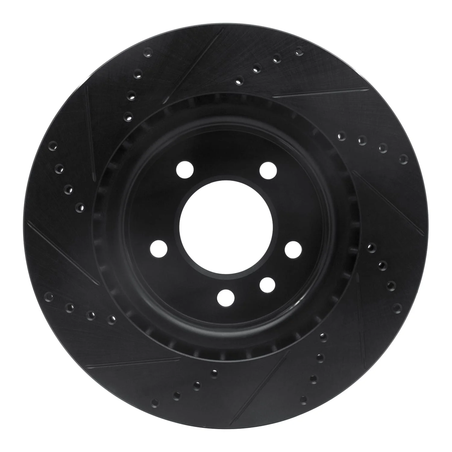 R1 Concepts 18-20 Land Rover Range Rover Sport Rear Right Drilled & Slotted Black Brake Rotor - Image 2