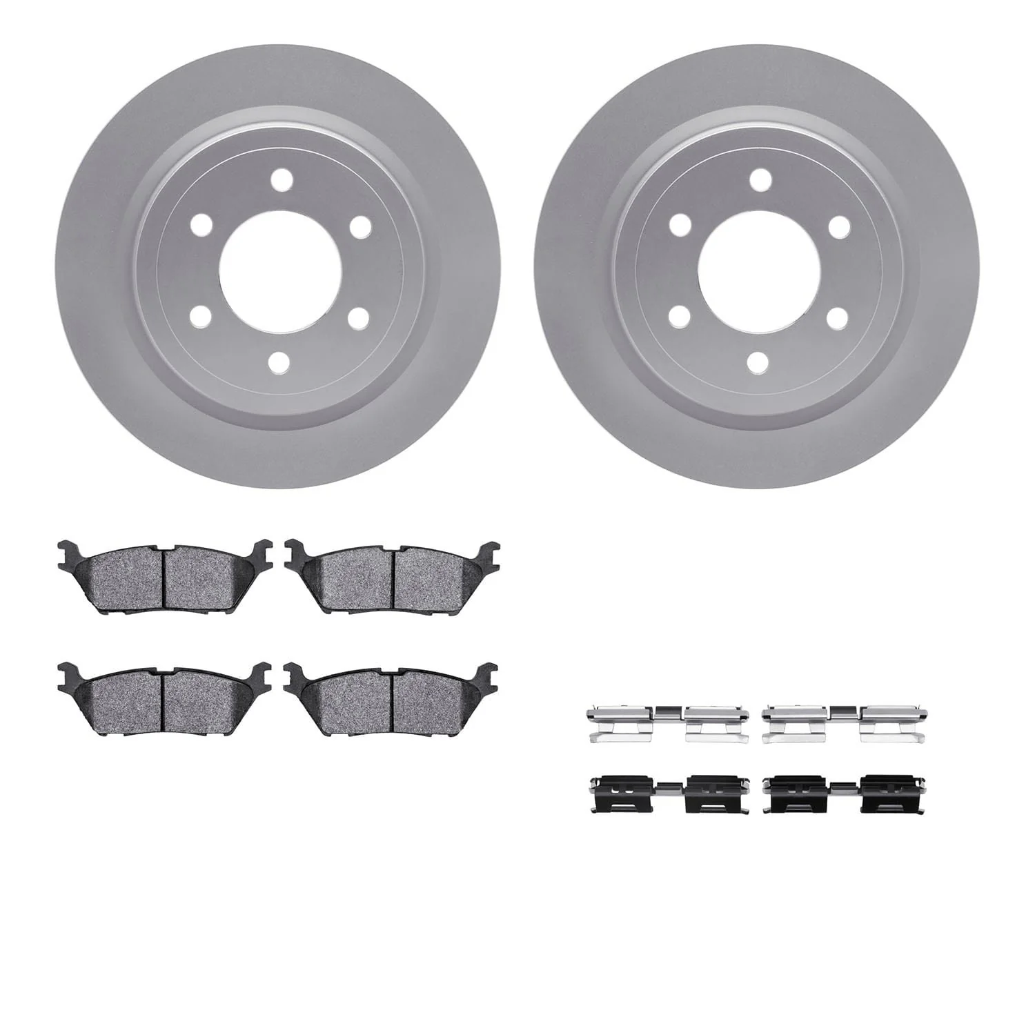 R1 Concepts 18-21 Ford ExpeditIon Rear Carbon Coated Brake Rotor Set w/Off-Road/Tow Brake Pads and Hardware