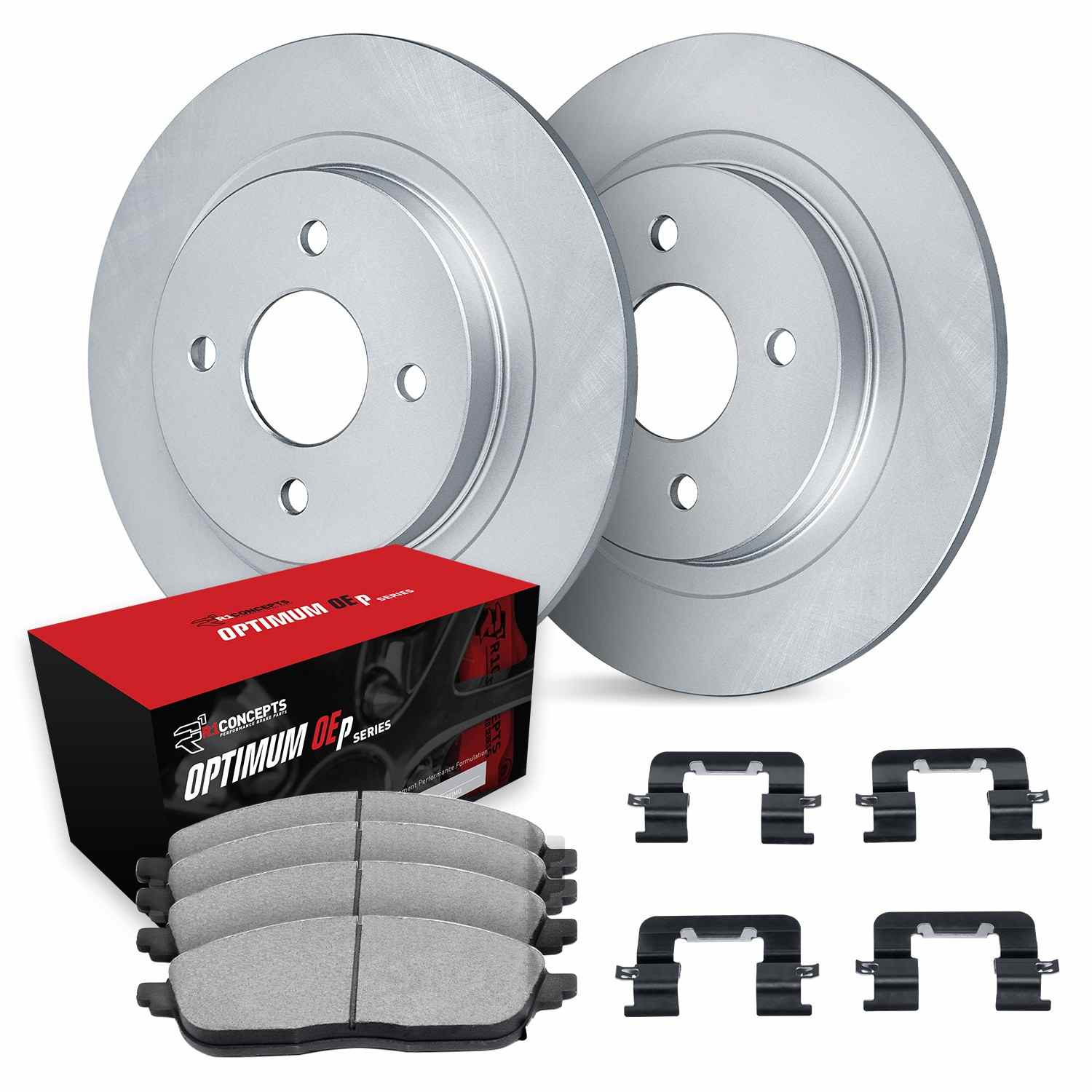 R1 Concepts 18-22 Ford EcoSport Rear Carbon Coated Brake Rotor Set w/Optimum OE Pads and Hardware - Image 2