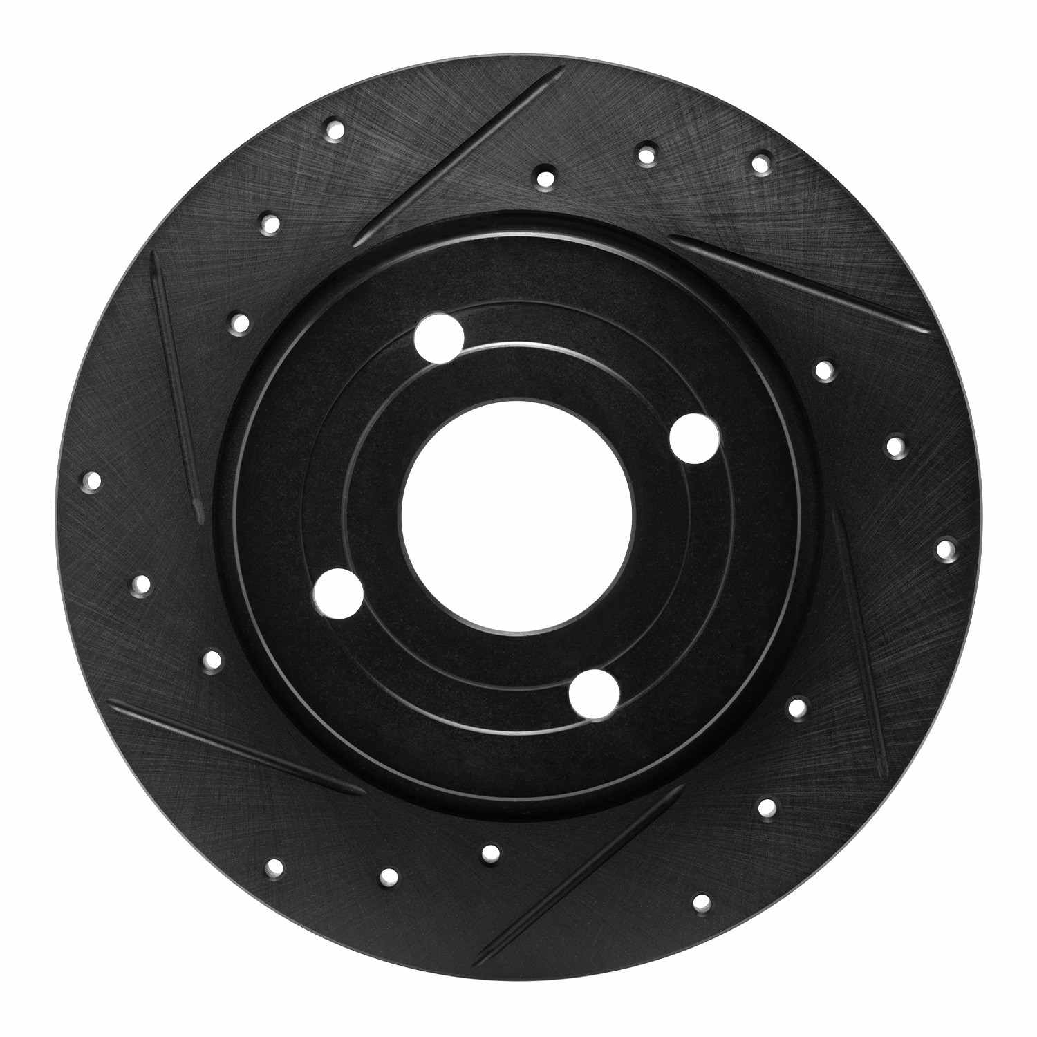 R1 Concepts 18-22 Ford Ecosport Rear Left Drilled & Slotted Black Brake Rotor