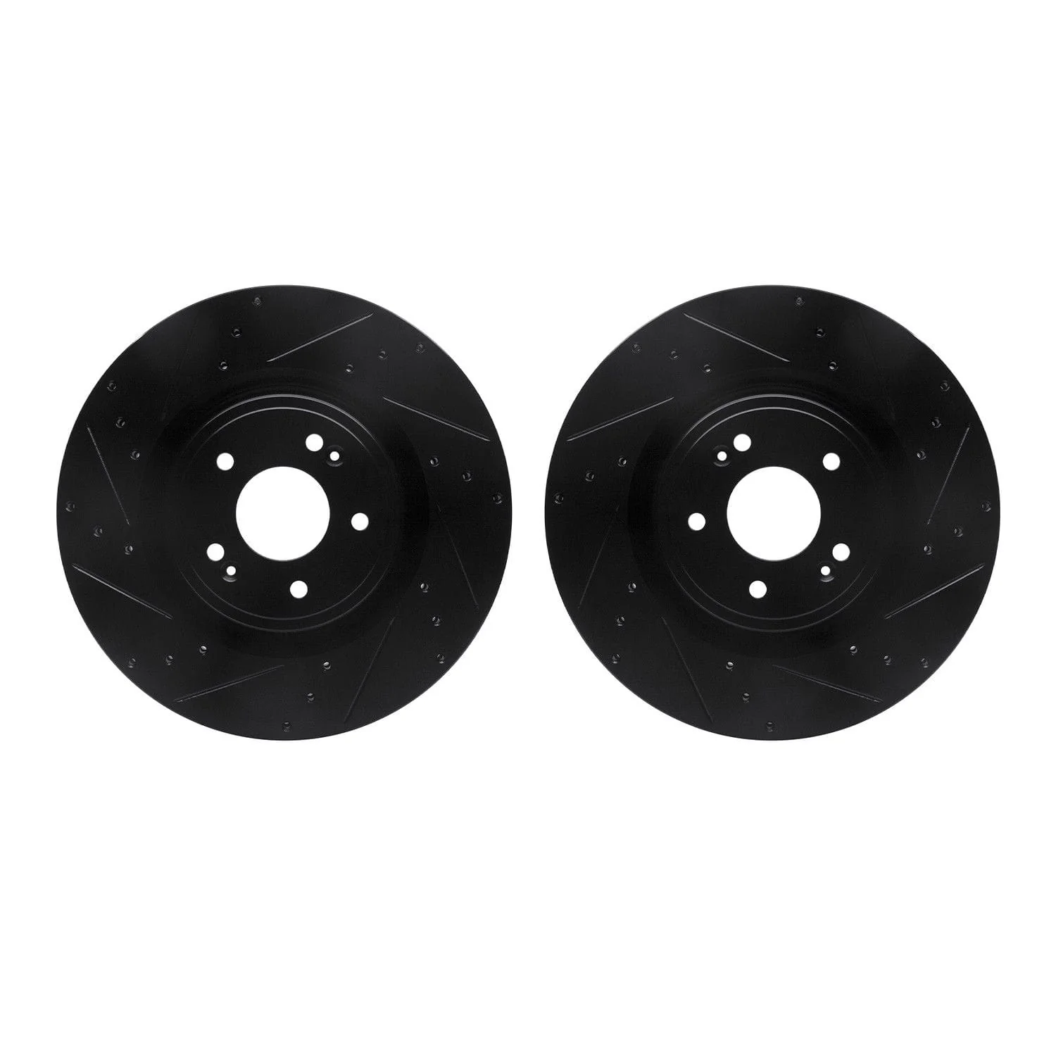 R1 Concepts 18-22 Genesis G70 Front Drilled & Slotted Black Brake Rotor Set