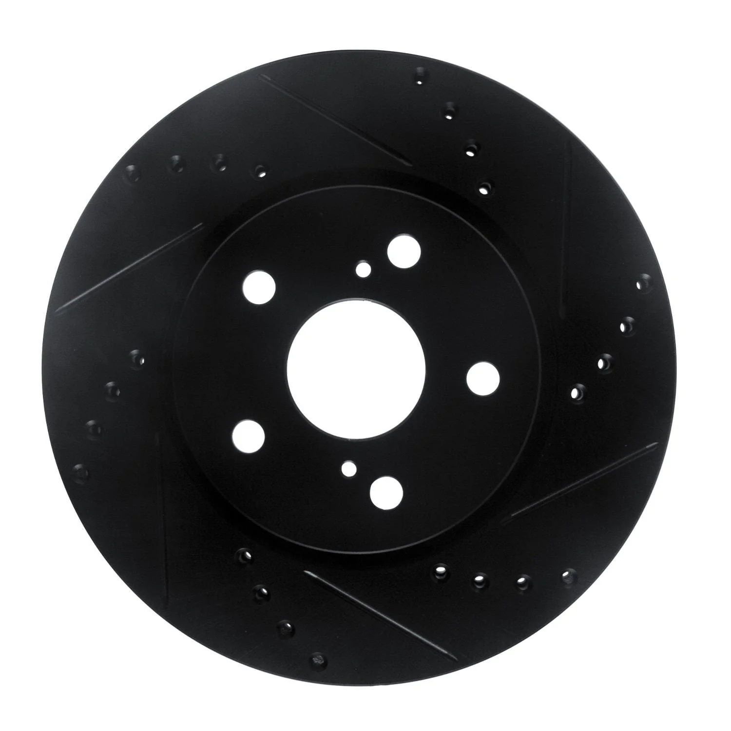 R1 Concepts 18-22 Toyota C-HR Front Right Drilled & Slotted Black Brake Rotor